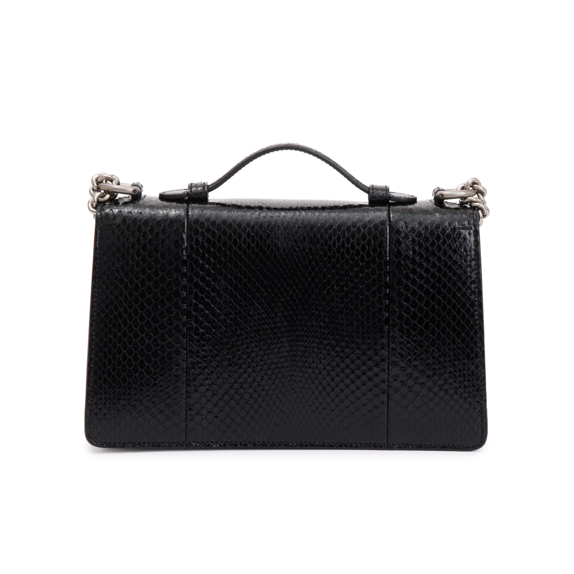 Gucci Dionysus Black Python Top Handle Shoulder Bag