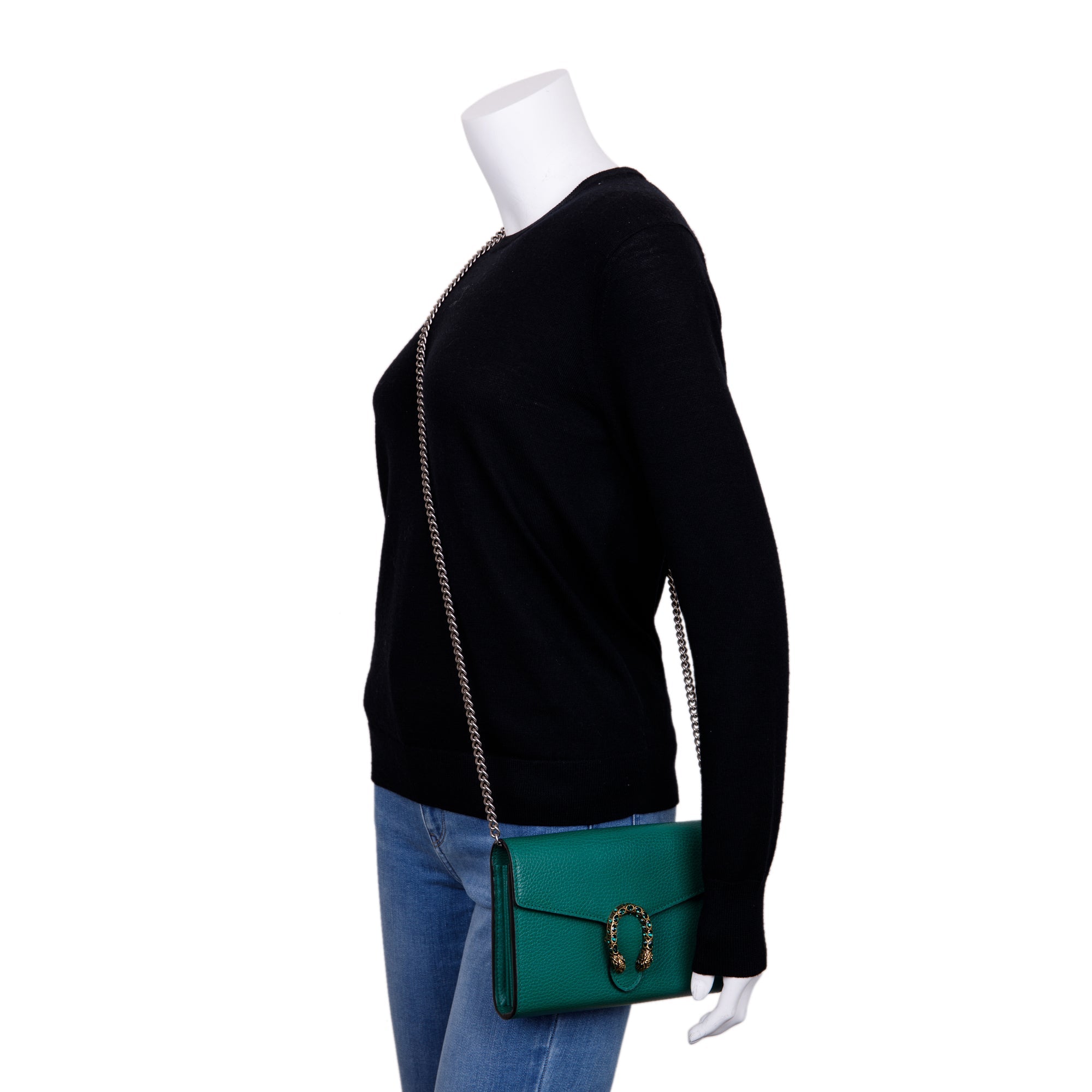 Gucci Dionysus Mini Leather Chain Wallet w/ Box