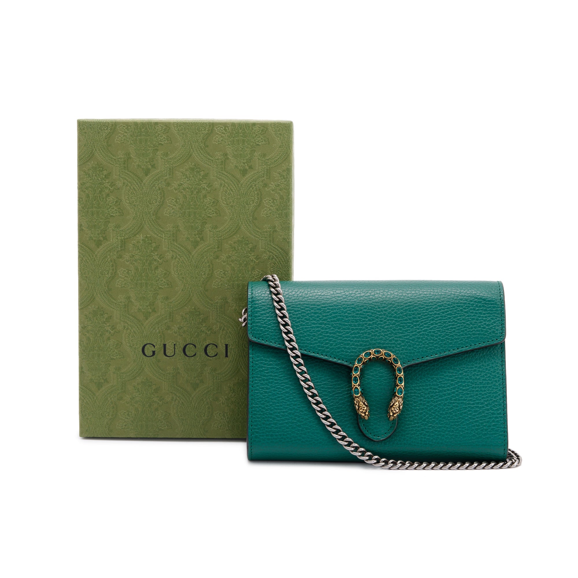 Gucci Dionysus Mini Leather Chain Wallet w/ Box