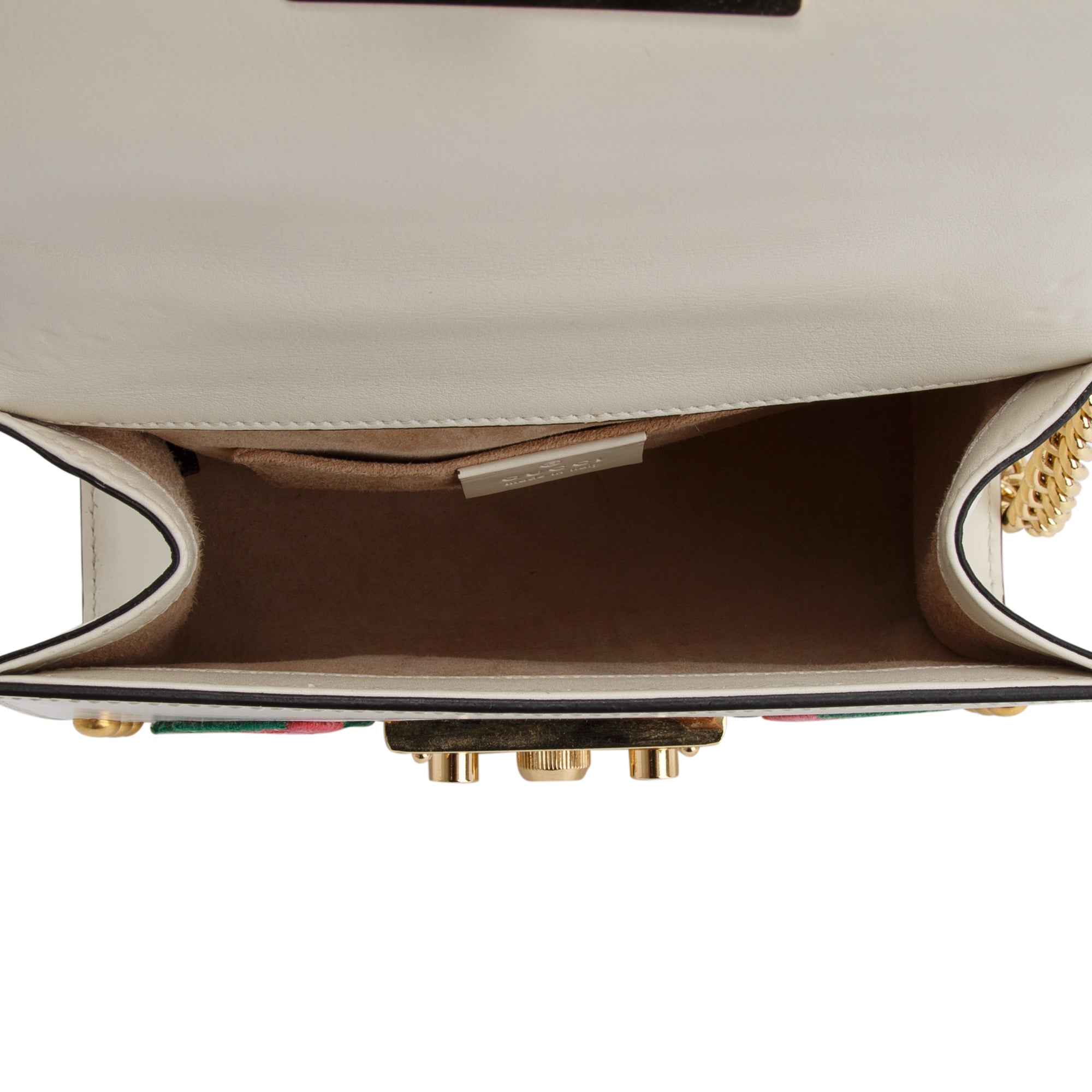 Gucci Embroidered Studded Small GG Padlock Shoulder Bag