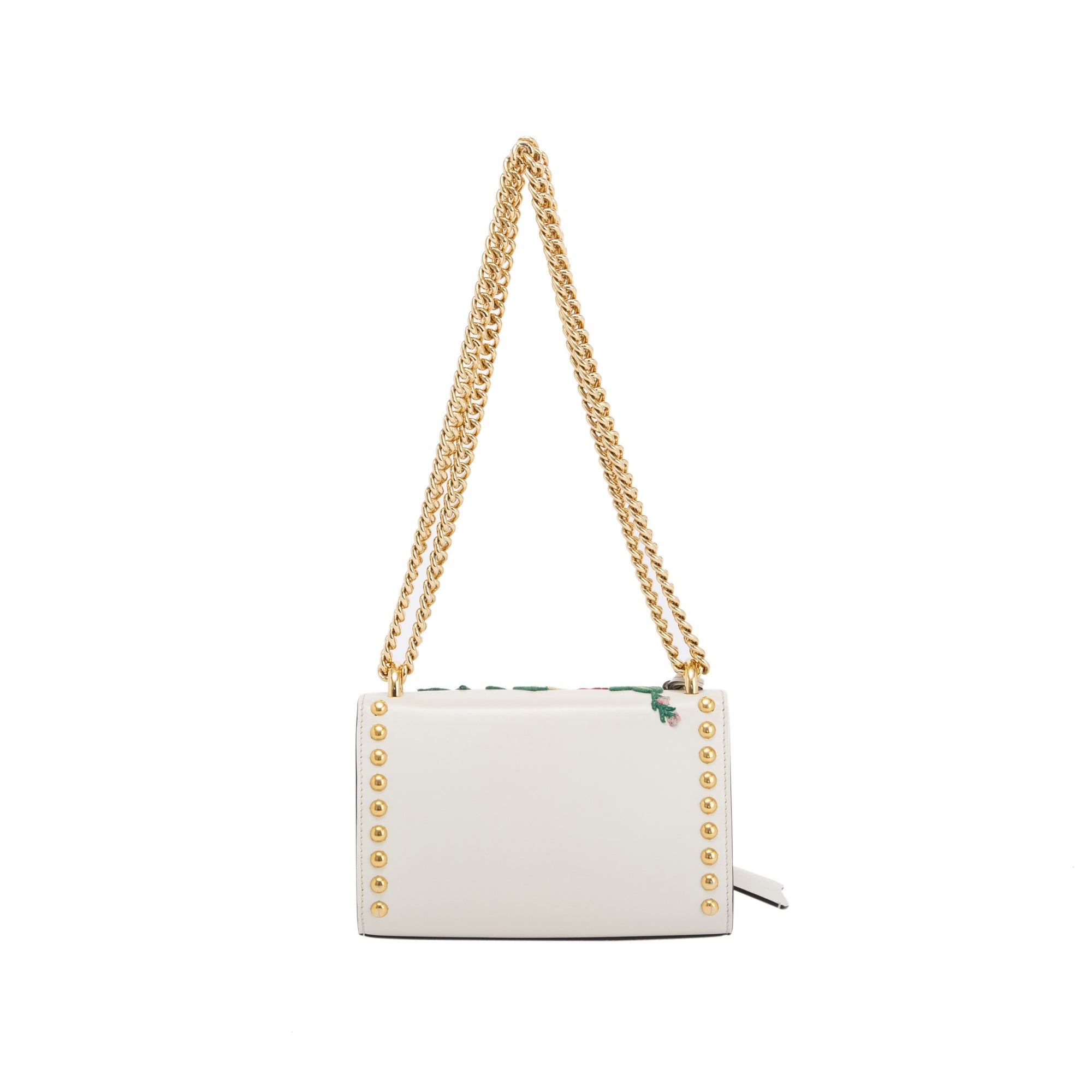 Gucci Embroidered Studded Small GG Padlock Shoulder Bag
