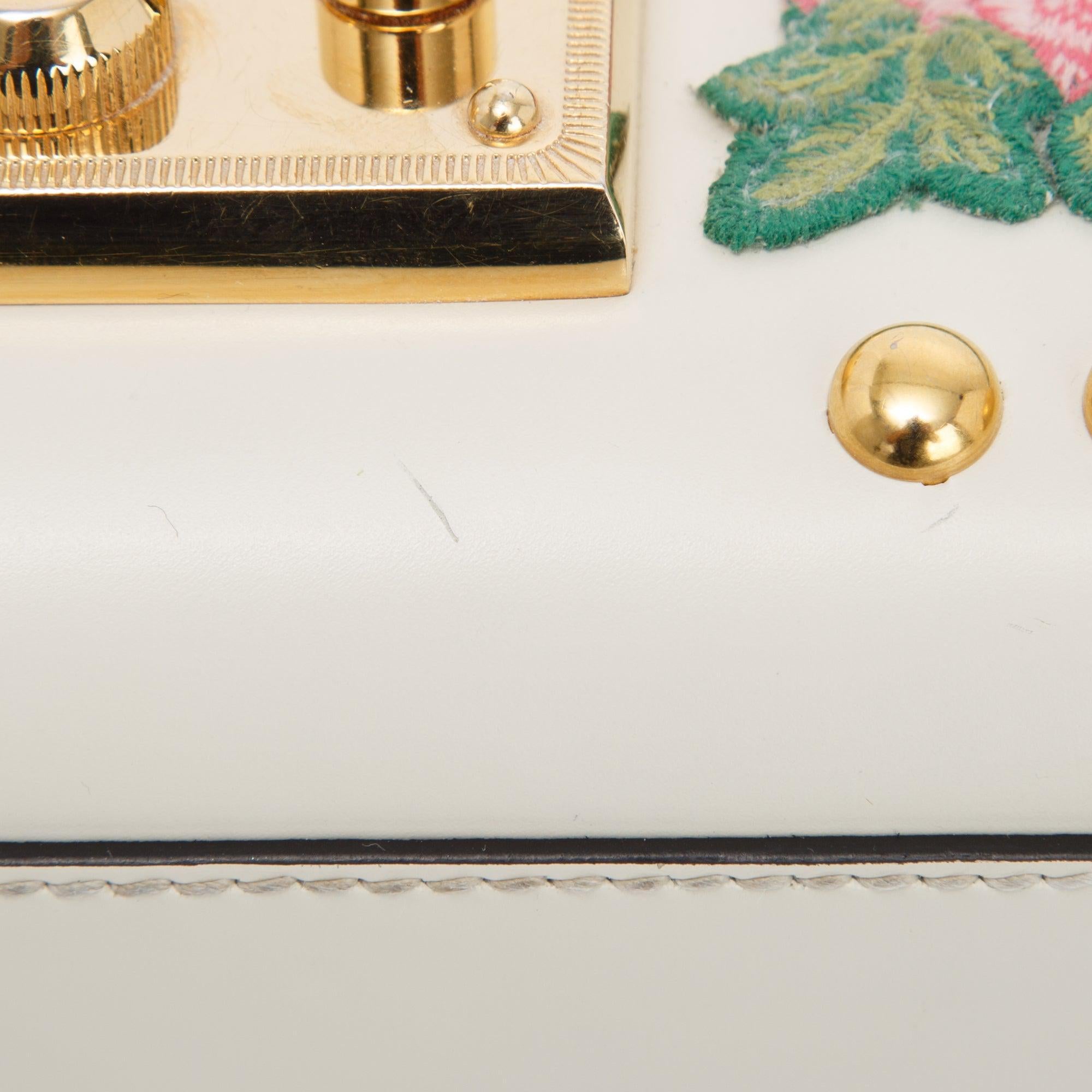 Gucci Embroidered Studded Small GG Padlock Shoulder Bag