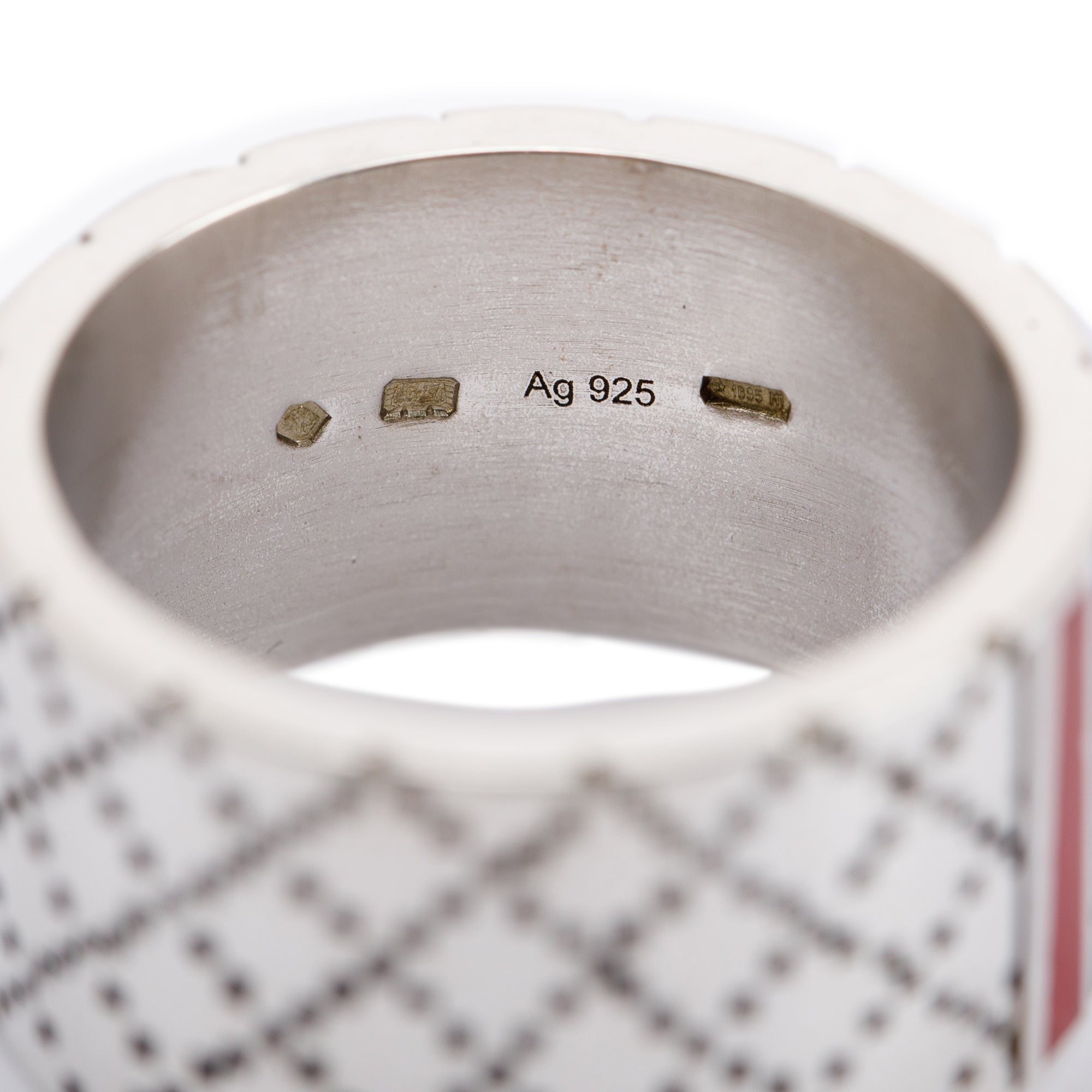 Gucci Enamel Diamantissima Wide Ring