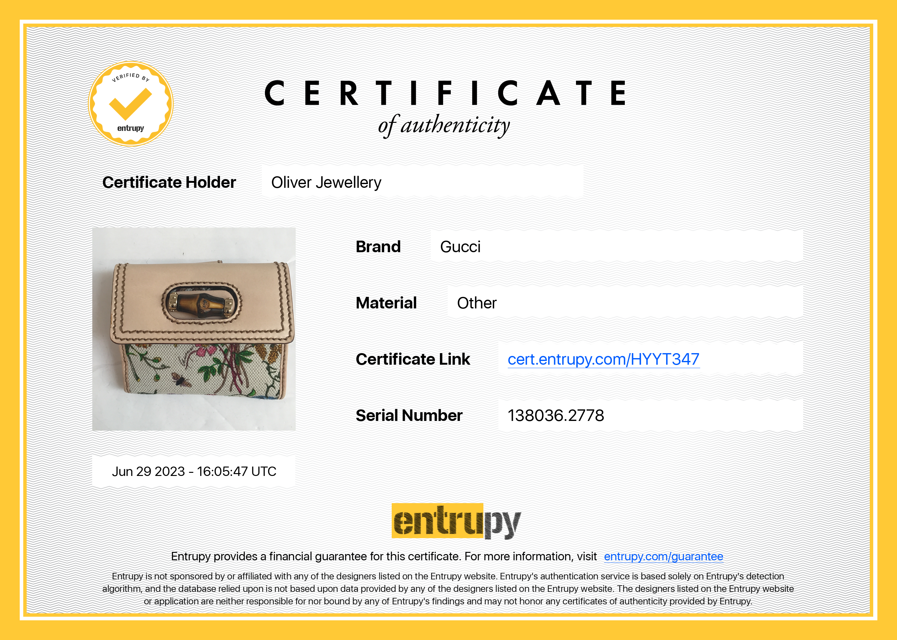 Gucci Flora Canvas Bamboo Wallet