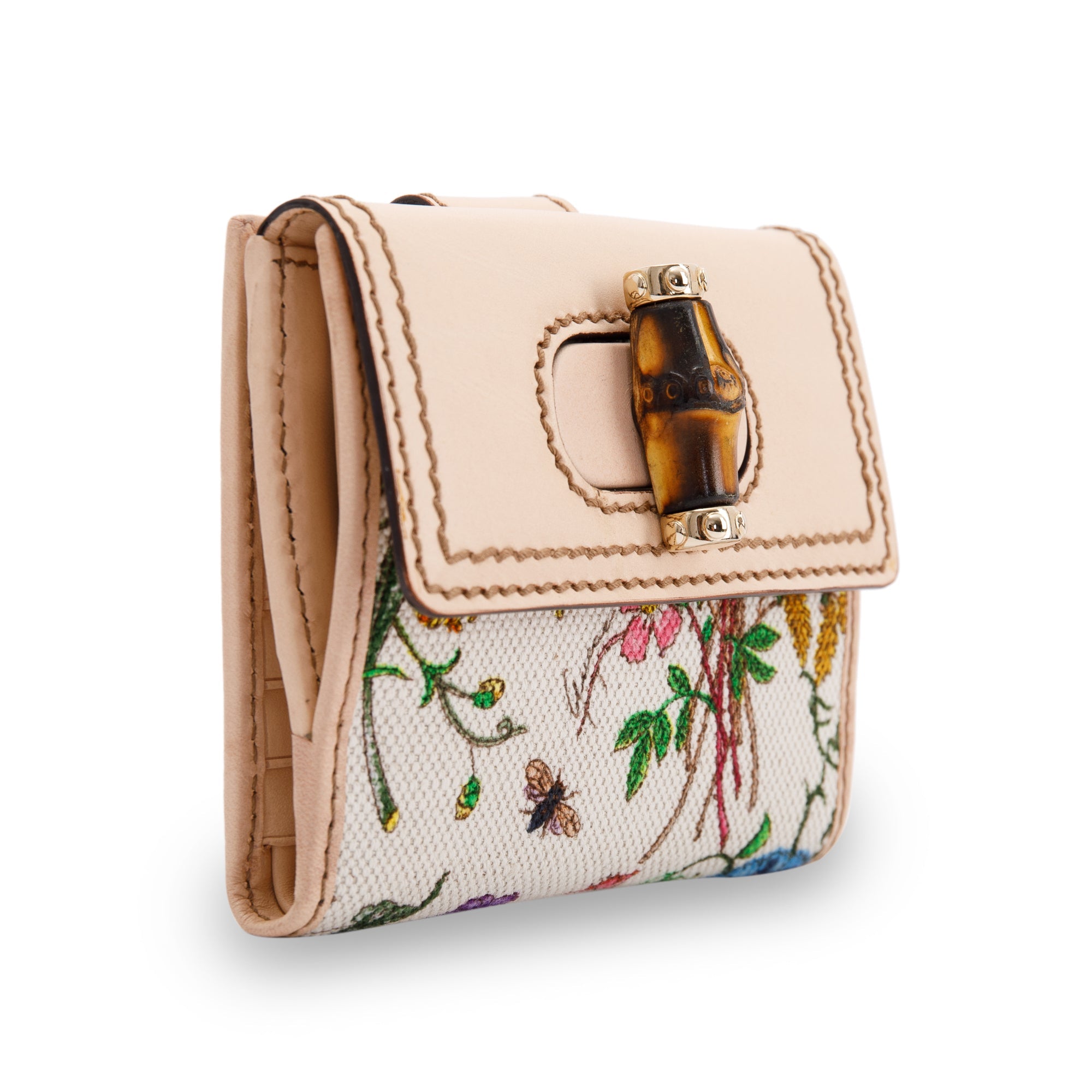 Gucci Flora Canvas Bamboo Wallet