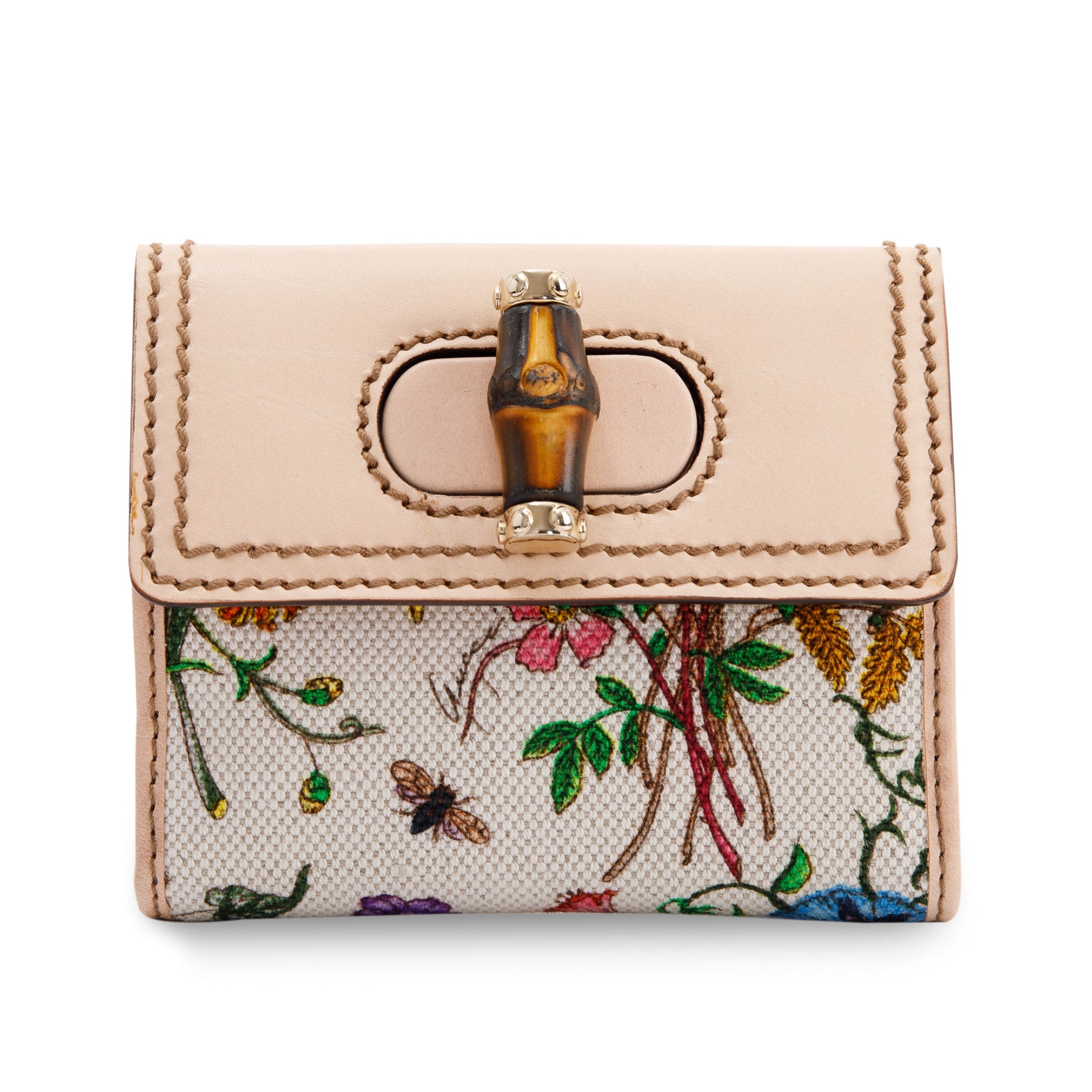 Gucci Flora Canvas Bamboo Wallet