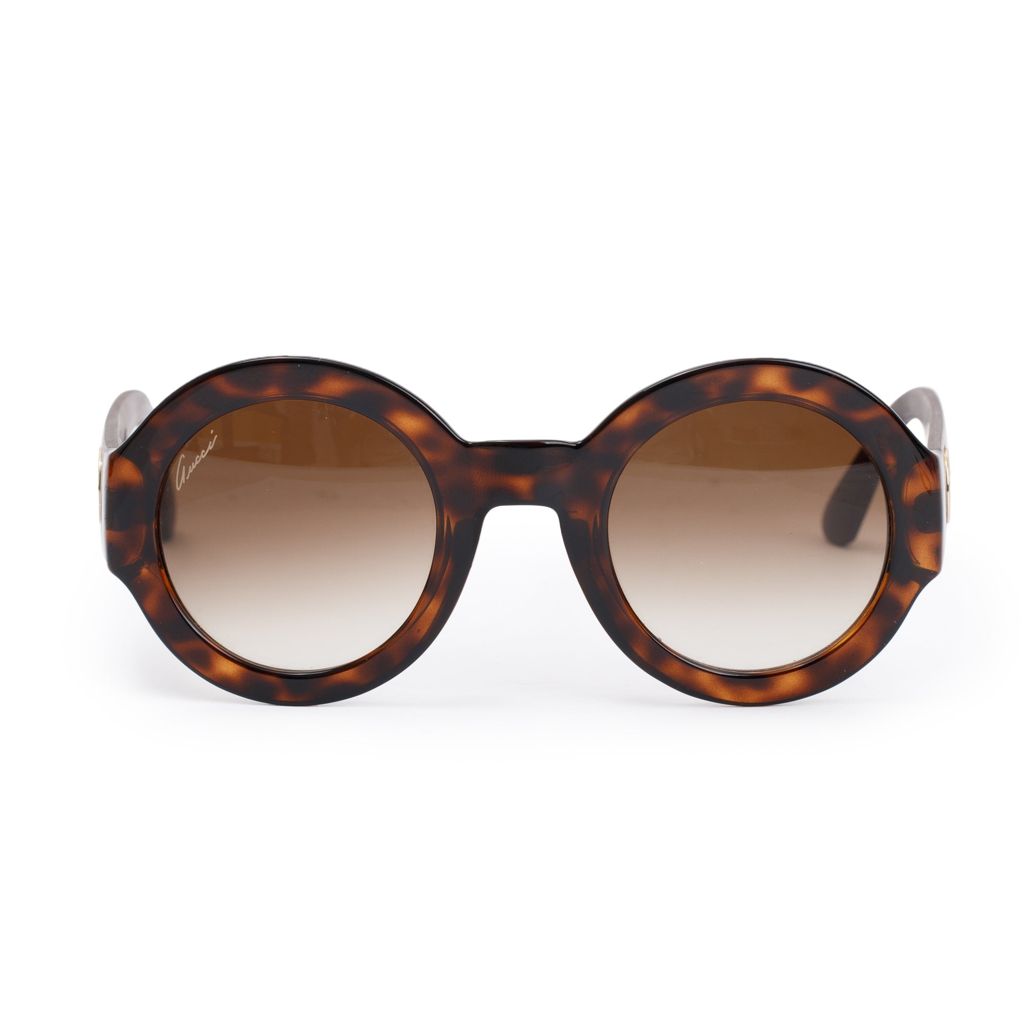 Gucci GG 3788/S Havana Acetate Diamante Round Sunglasses w/ Case