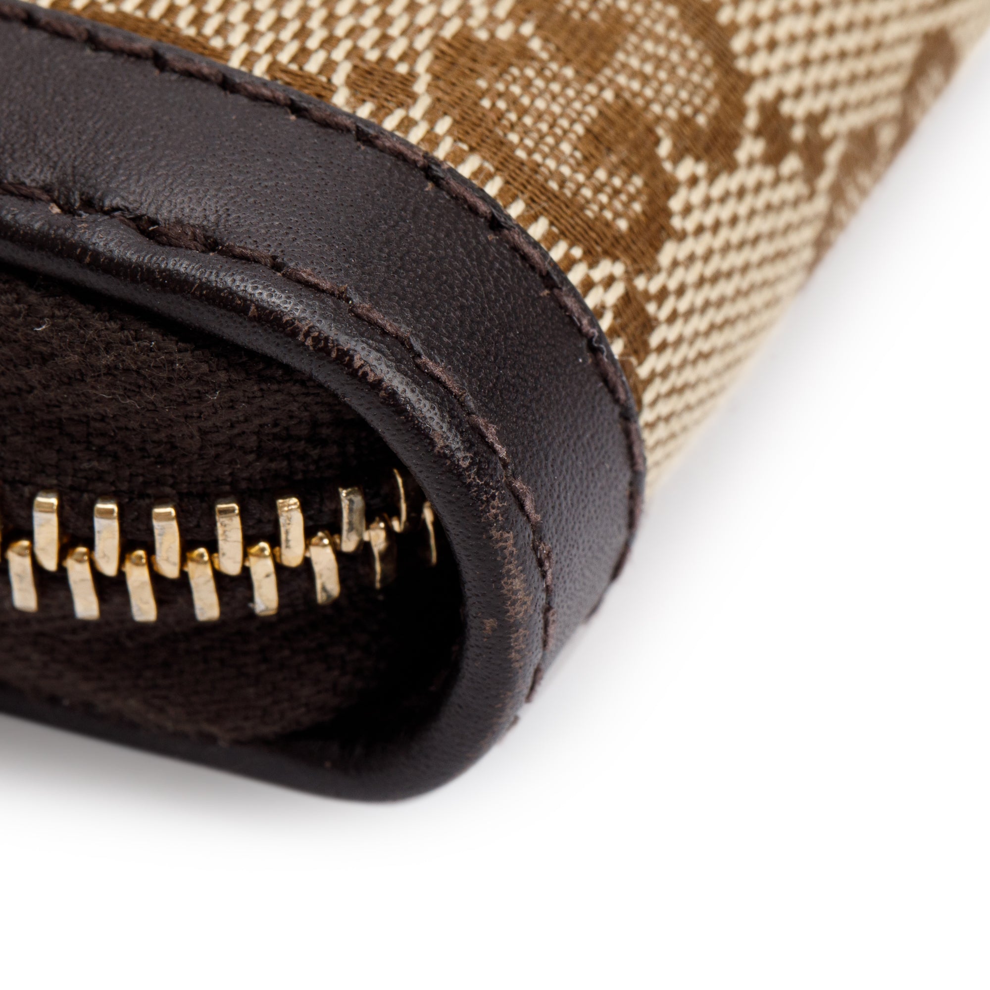 Gucci GG Canvas Bamboo Tassel Zip Around Wallet