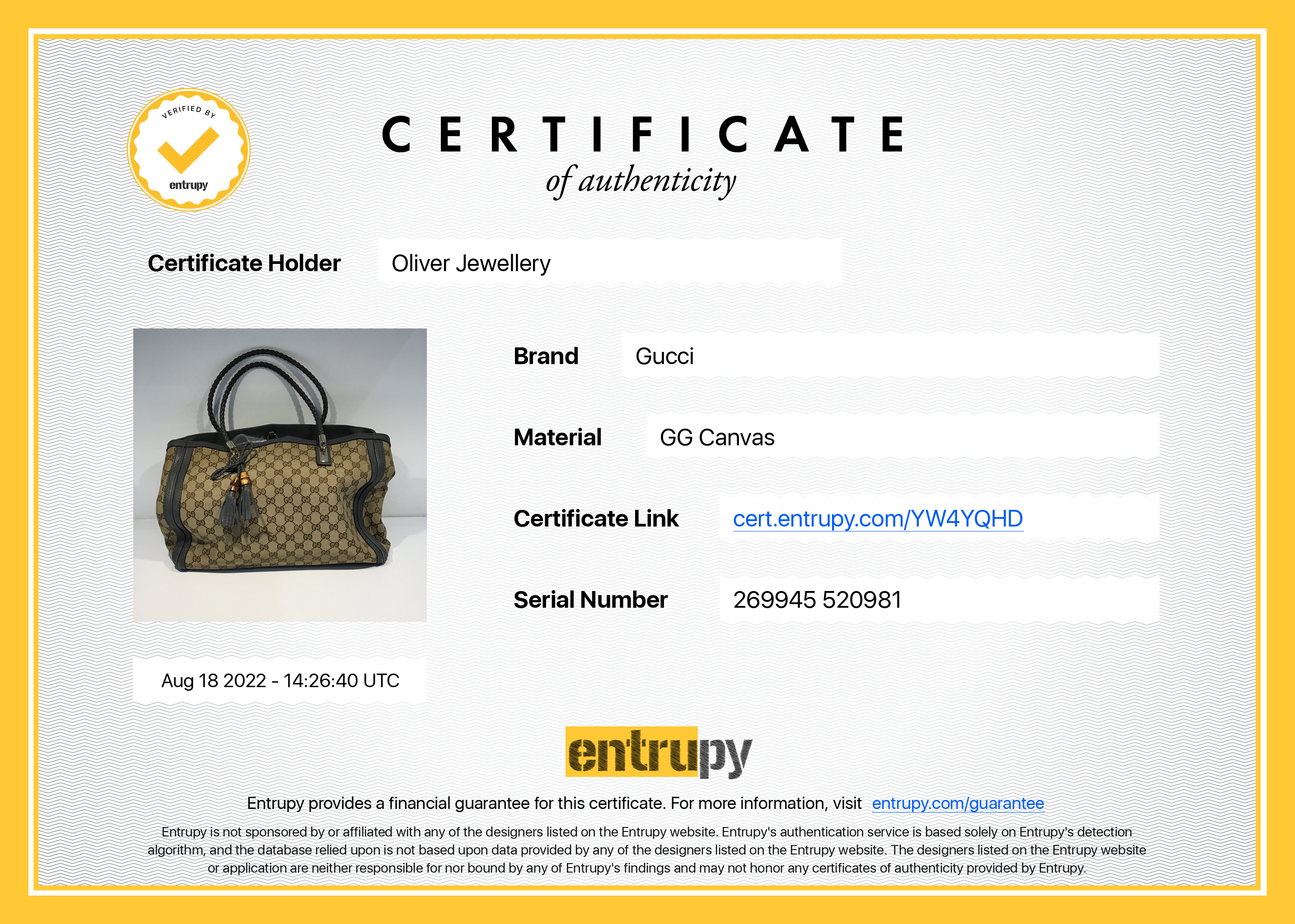 Gucci GG Canvas Bella Bamboo Tote