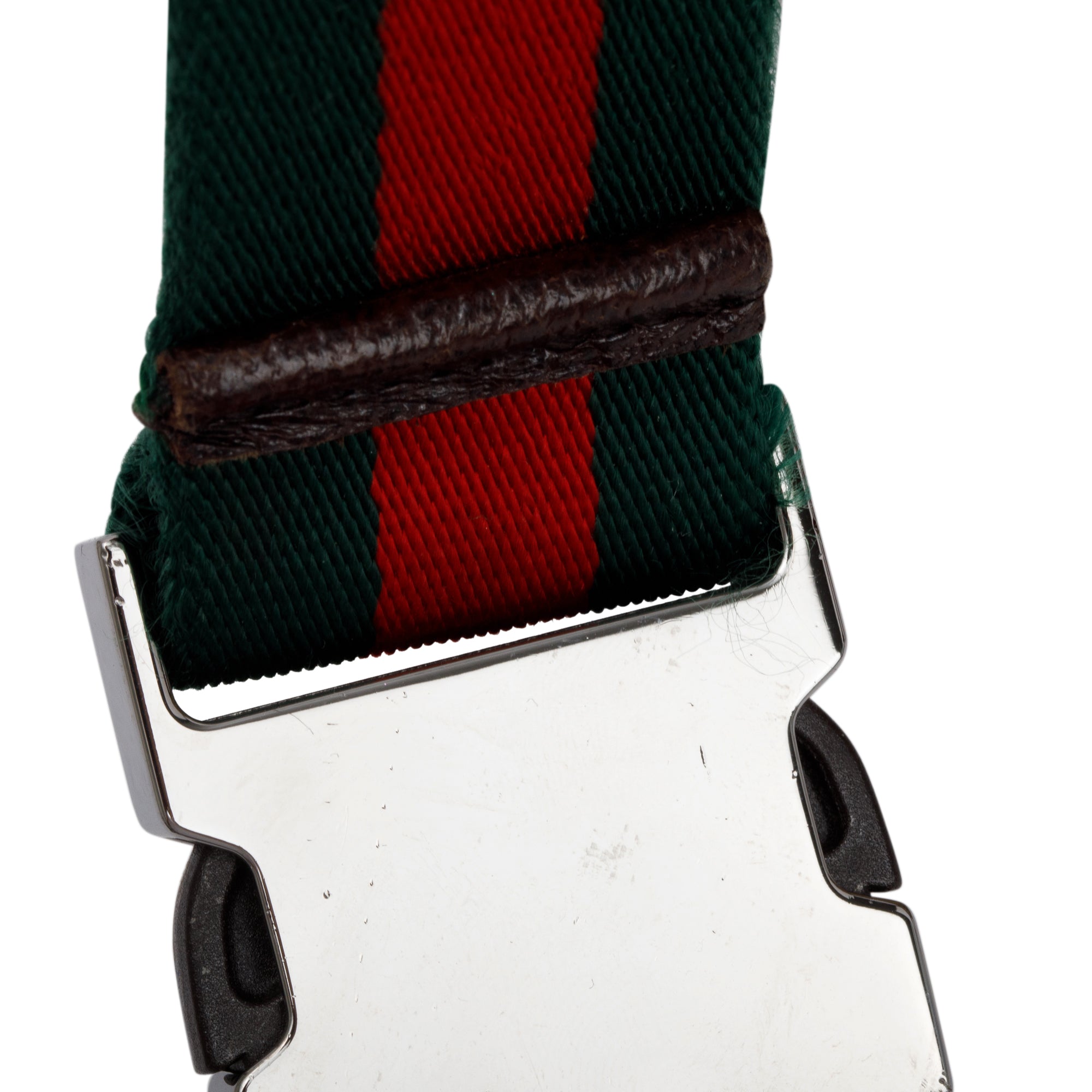 Gucci GG Canvas Brown Leather Trim Double Pocket Belt Bag