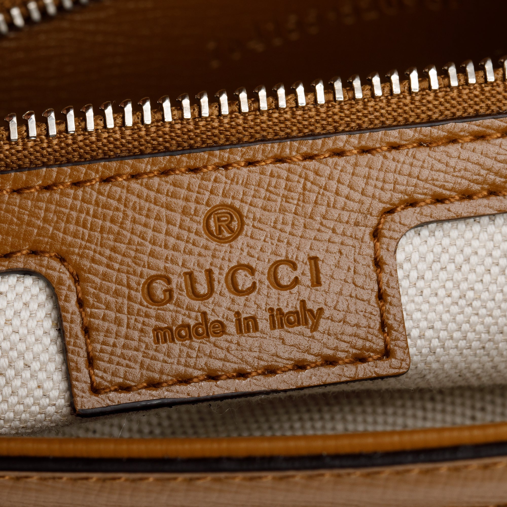 Gucci GG Canvas Brown Leather Trim Horsebit 1955 Small Shoulder Bag w/ Box