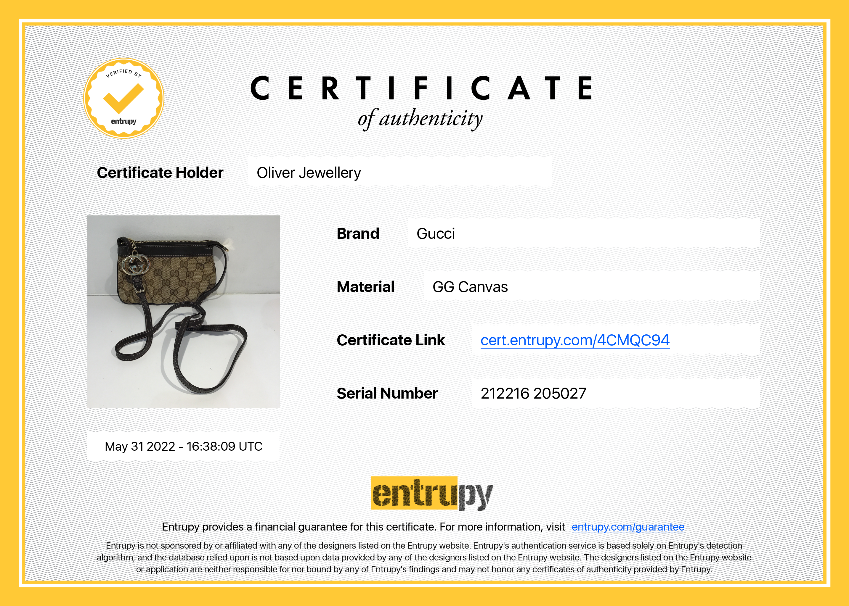 Gucci GG Canvas Charm Sling Pochette