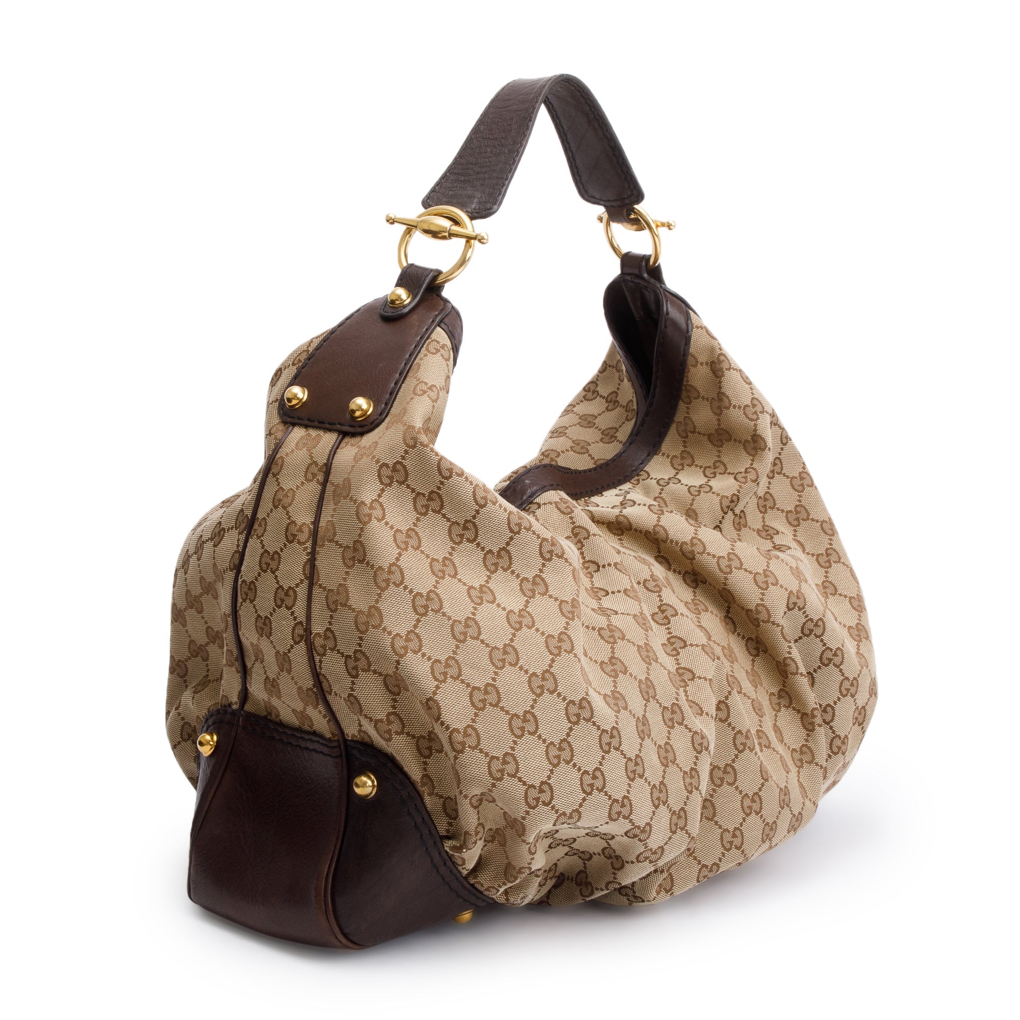 Gucci GG Canvas Large Jockey Hobo