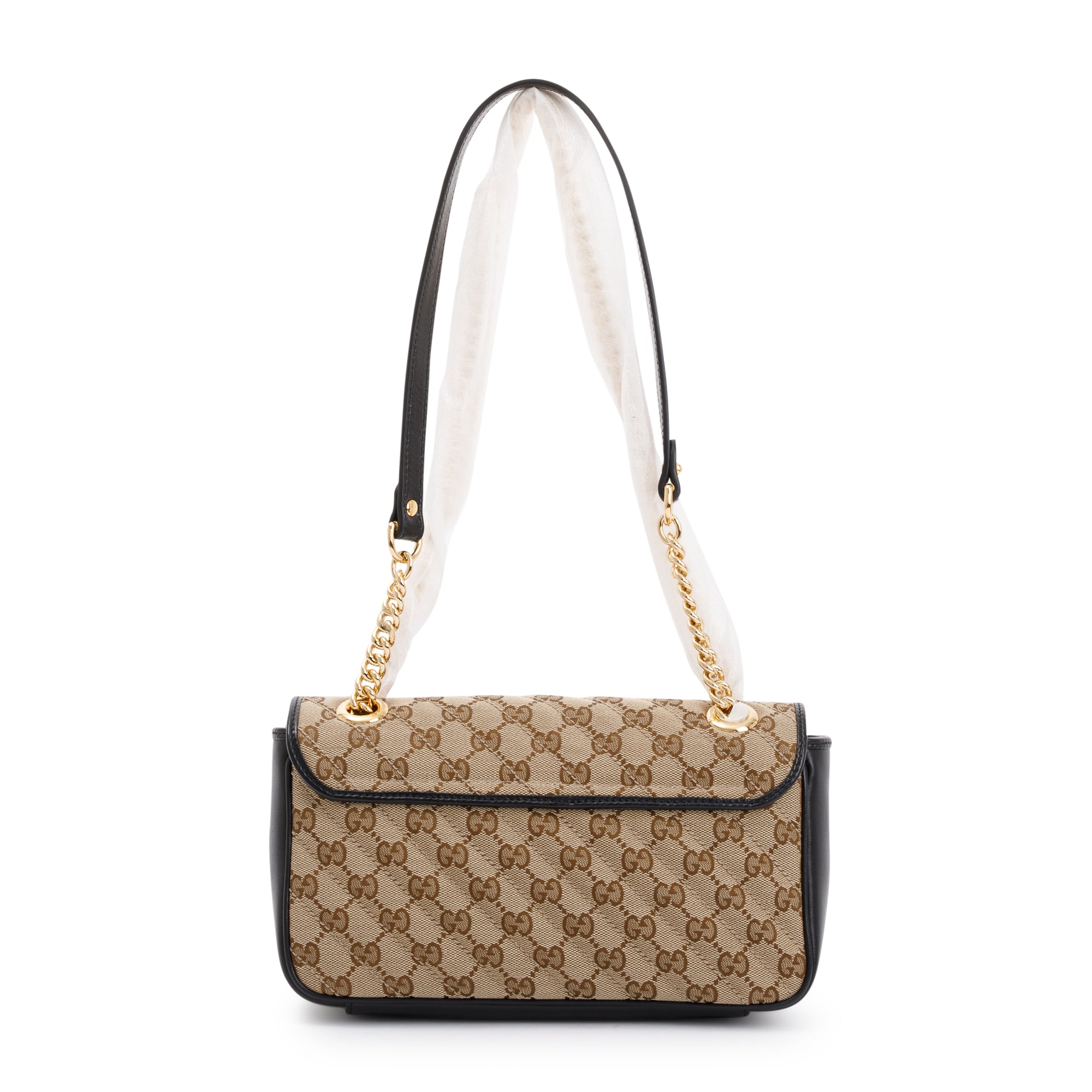 Gucci GG Canvas Marmont Diagonal Quilted Small Shoulder Bag