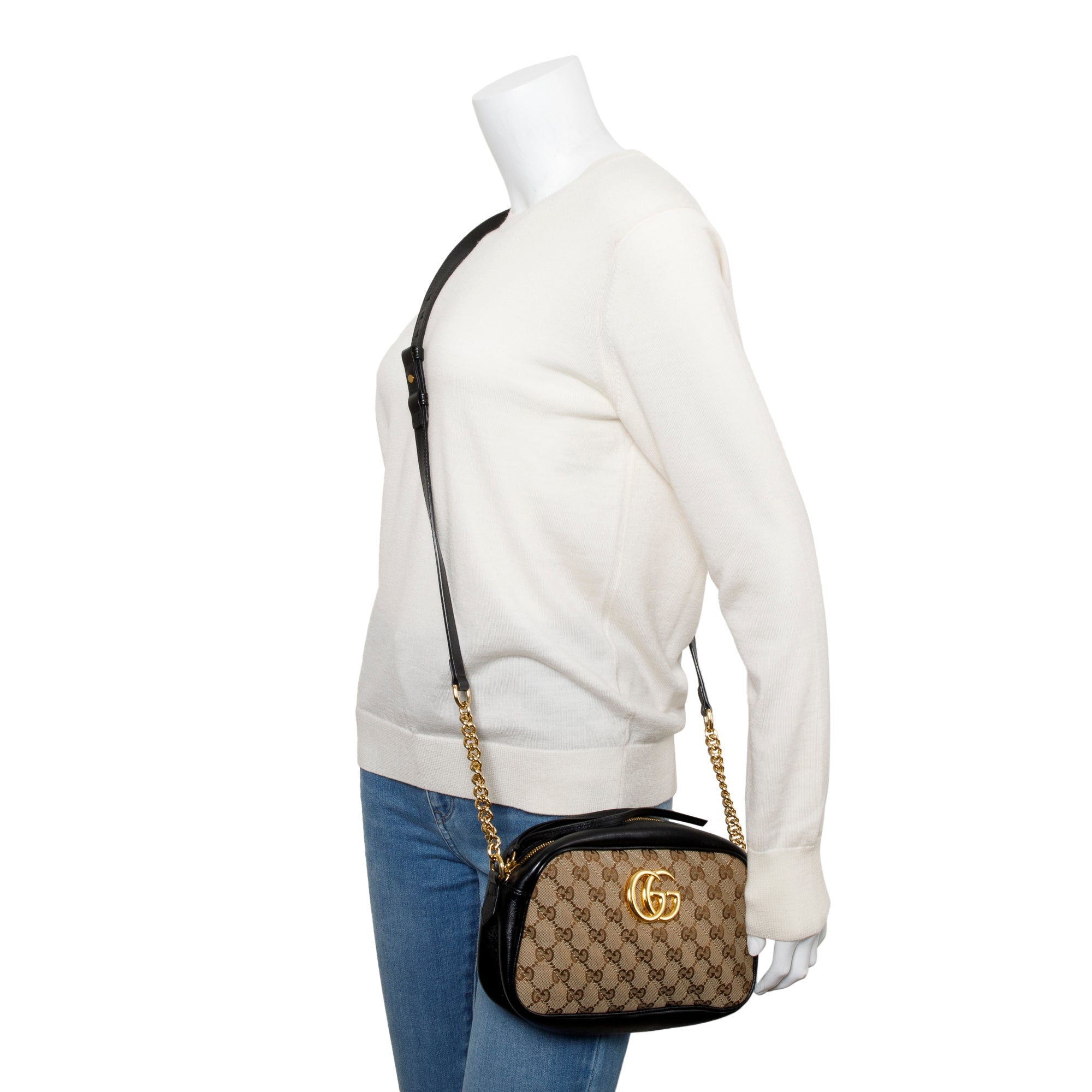 Gucci GG Canvas Marmont Matelasse Small Shoulder Bag