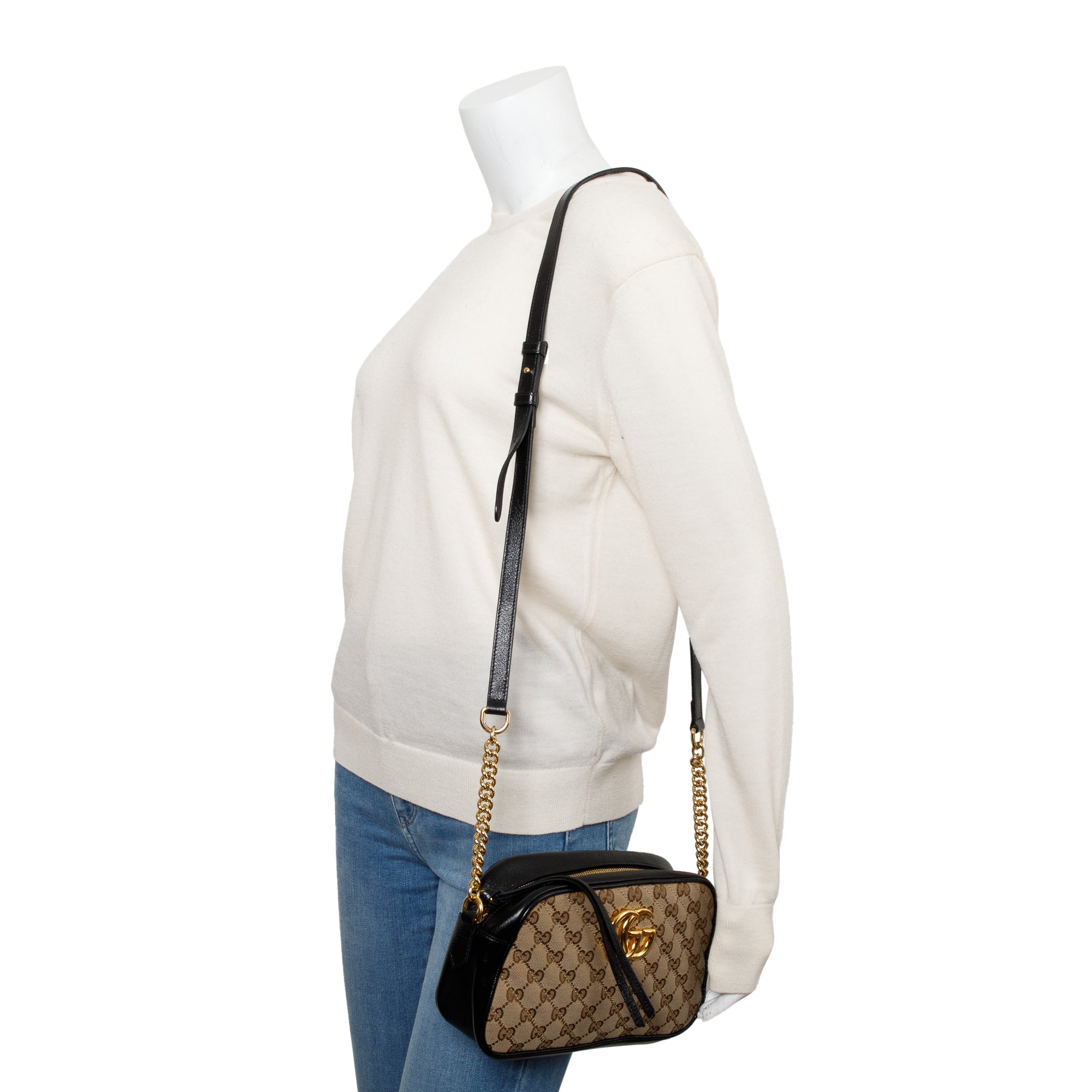 Gucci GG Canvas Marmont Matelasse Small Shoulder Bag