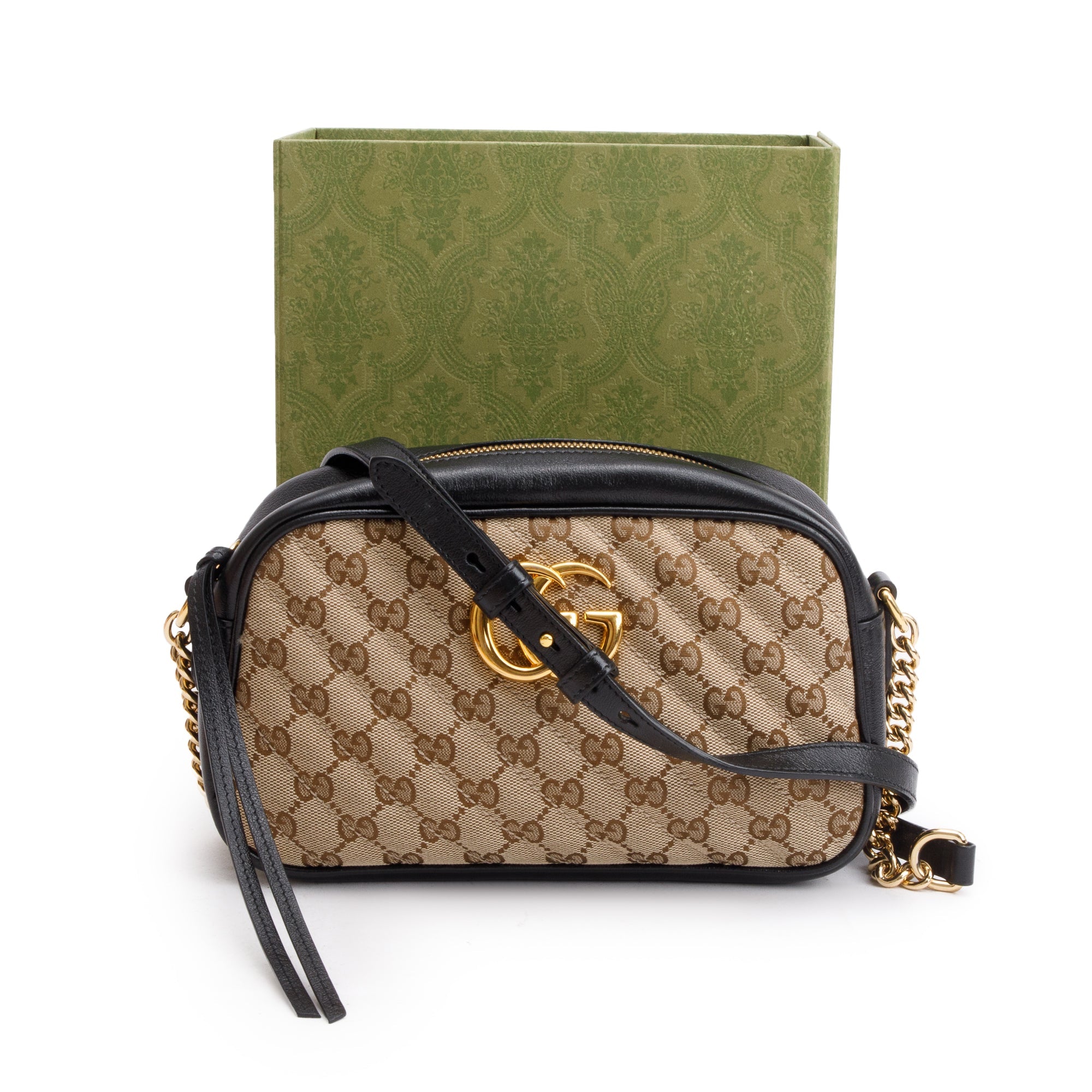 Gucci GG Canvas Marmont Matelasse Small Shoulder Bag w/ Box