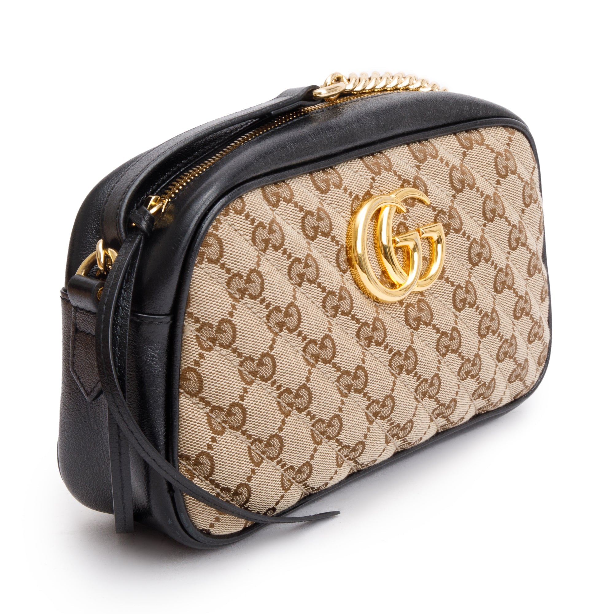 Gucci GG Canvas Marmont Matelasse Small Shoulder Bag w/ Box