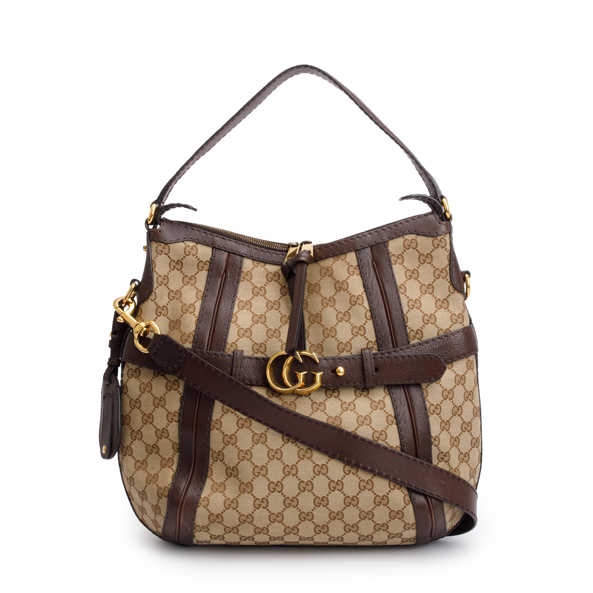 Gucci GG Canvas Medium GG Running Hobo w/ Strap