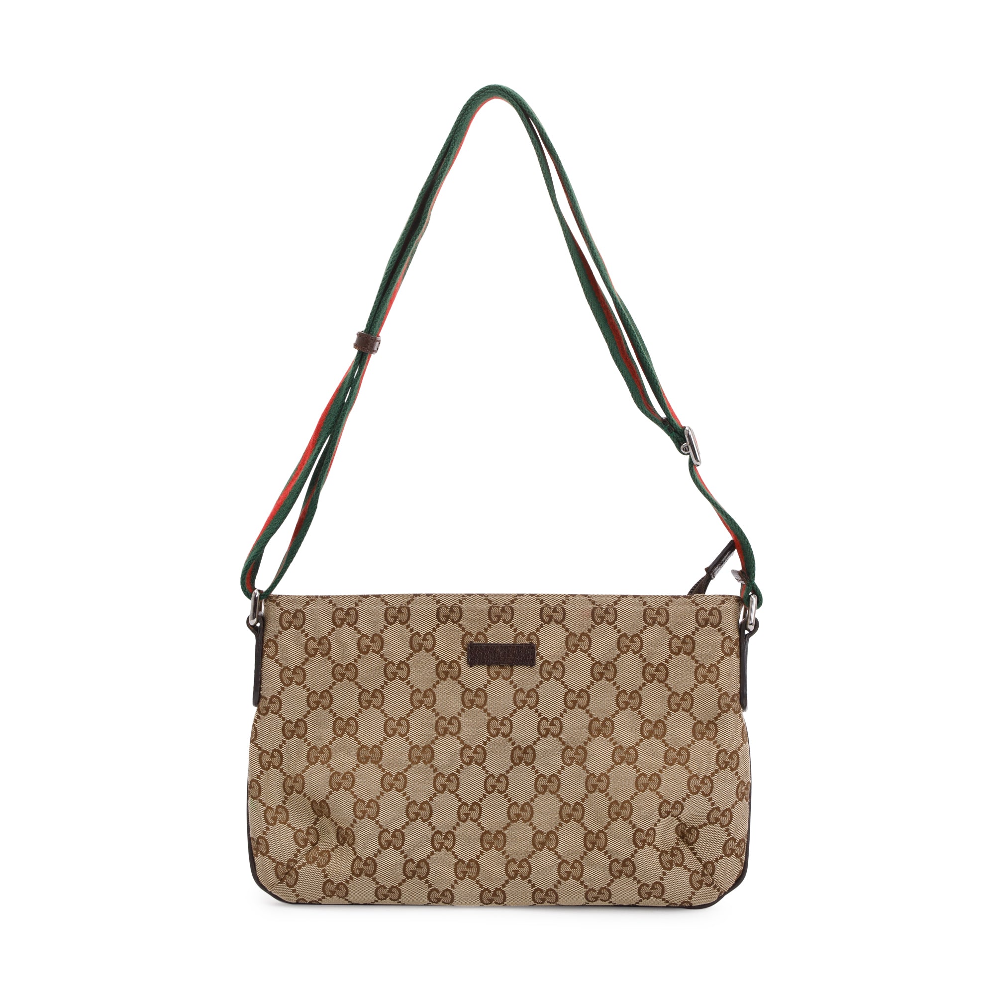 Gucci GG Canvas Small Flat Messenger Crossbody Bag