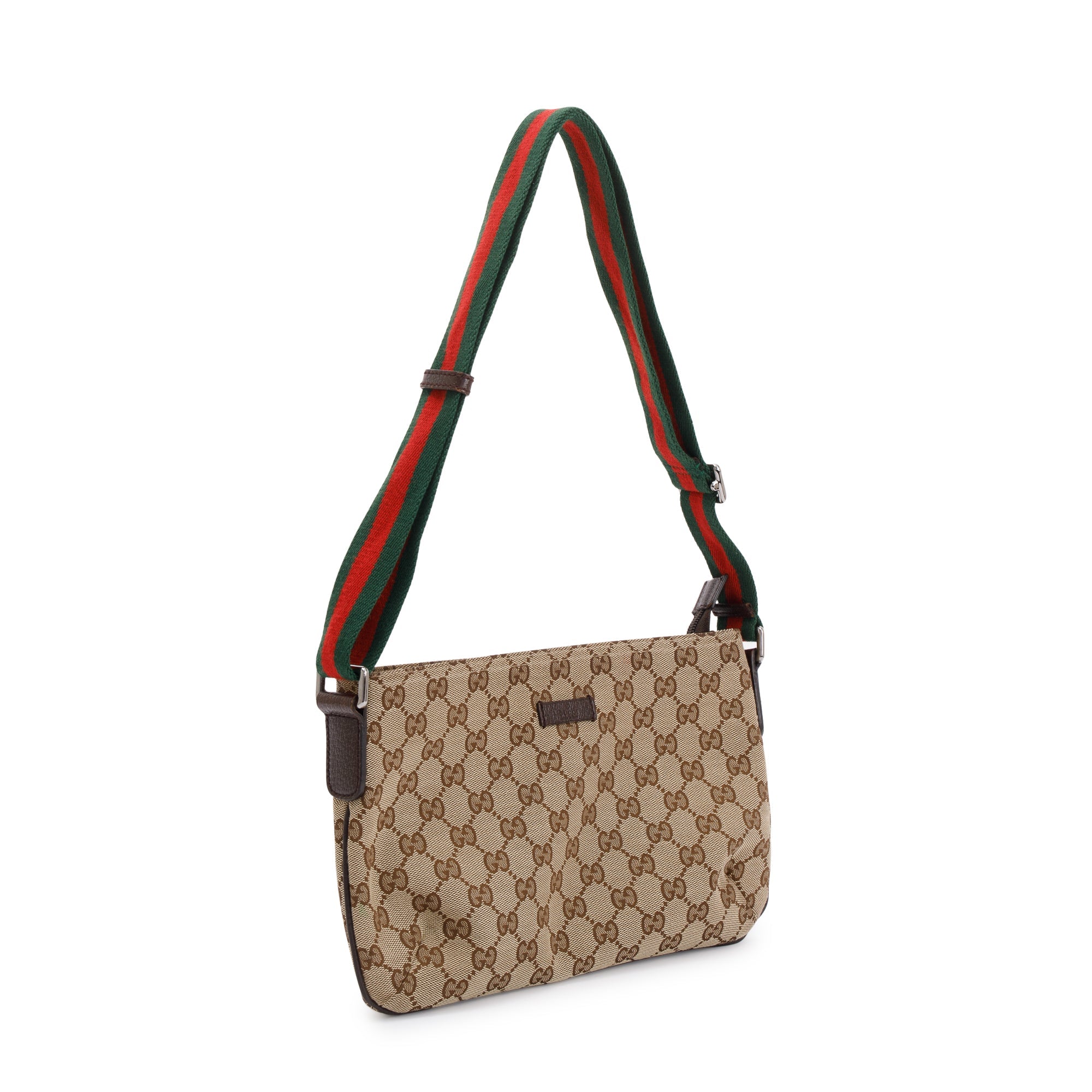 Gucci GG Canvas Small Flat Messenger Crossbody Bag