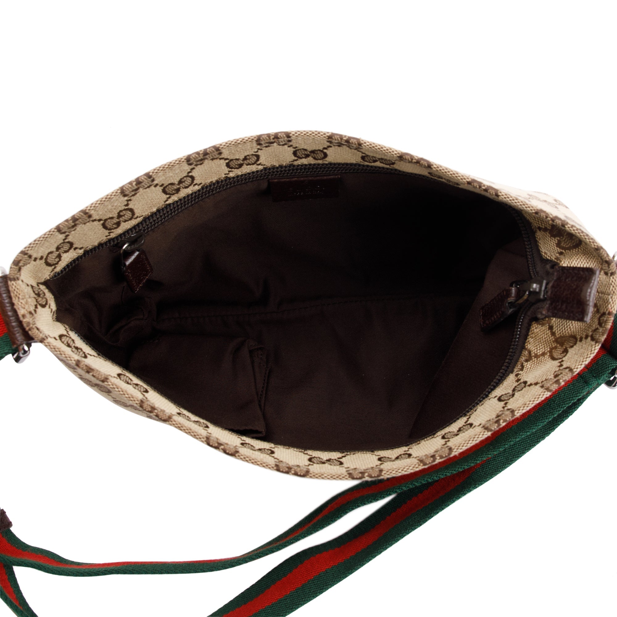 Gucci GG Canvas Small Flat Messenger Crossbody Bag