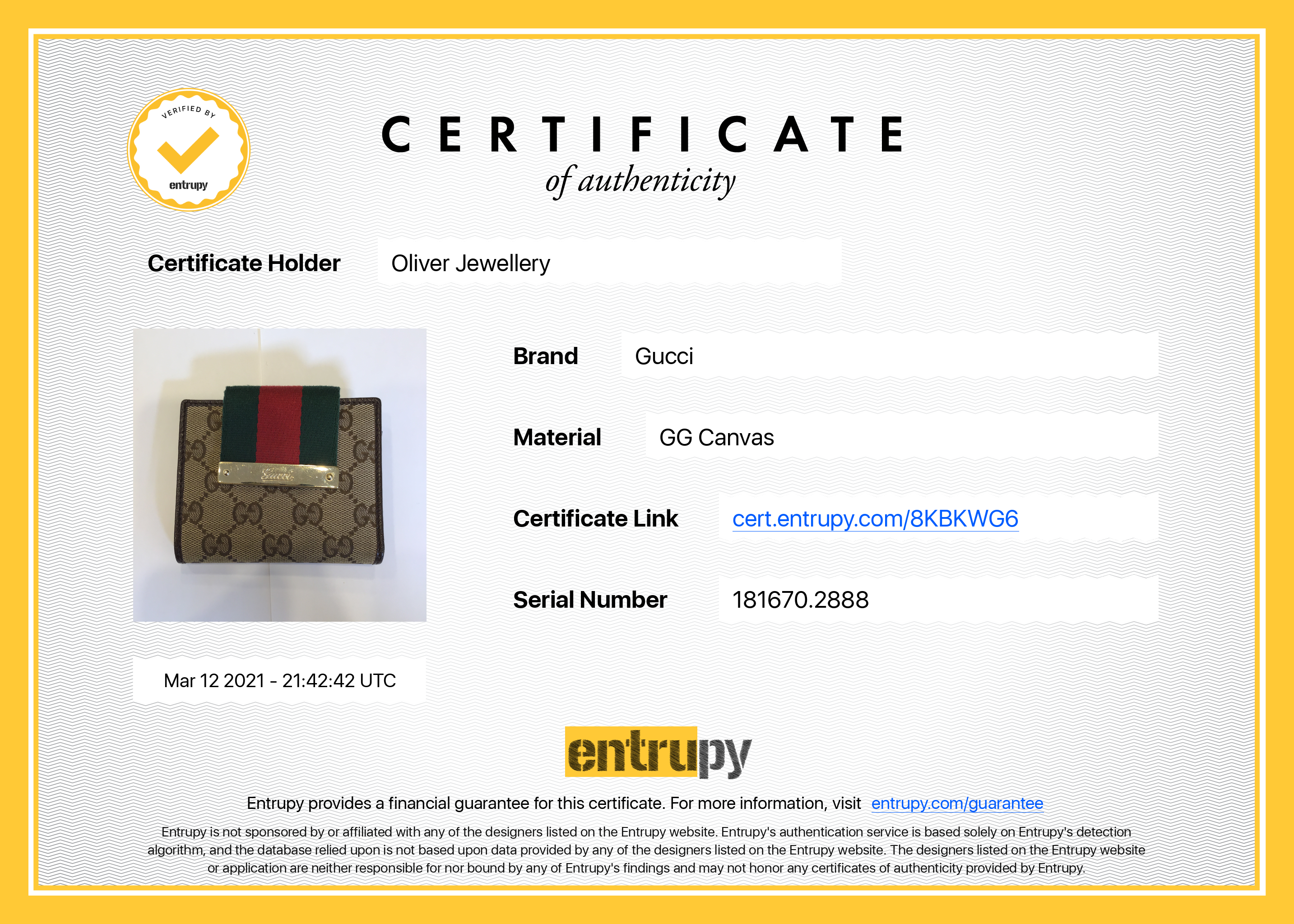 Gucci GG Canvas Web Compact Wallet