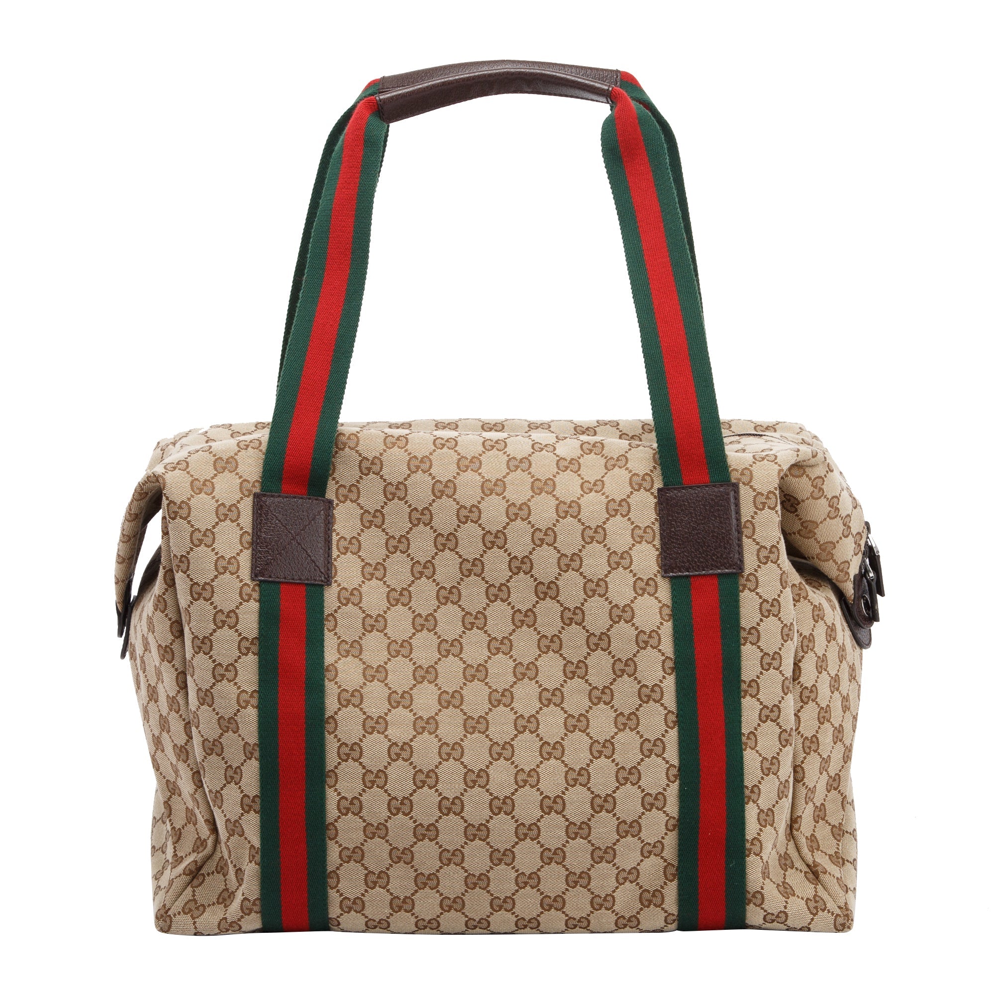 Gucci GG Canvas Web Medium Carry-On Duffle Bag