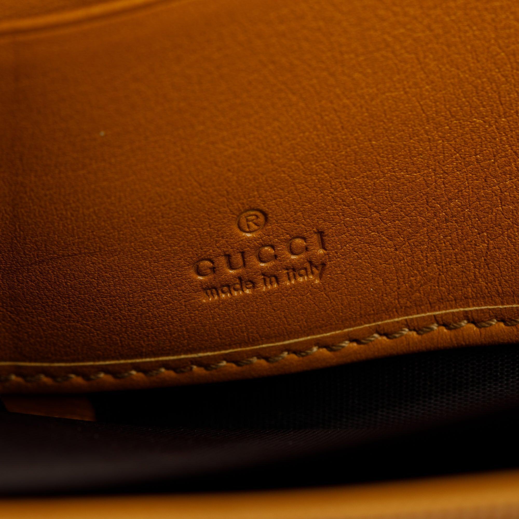 Gucci GG Canvas & Yellow Leather Sukey Zip Around Wallet