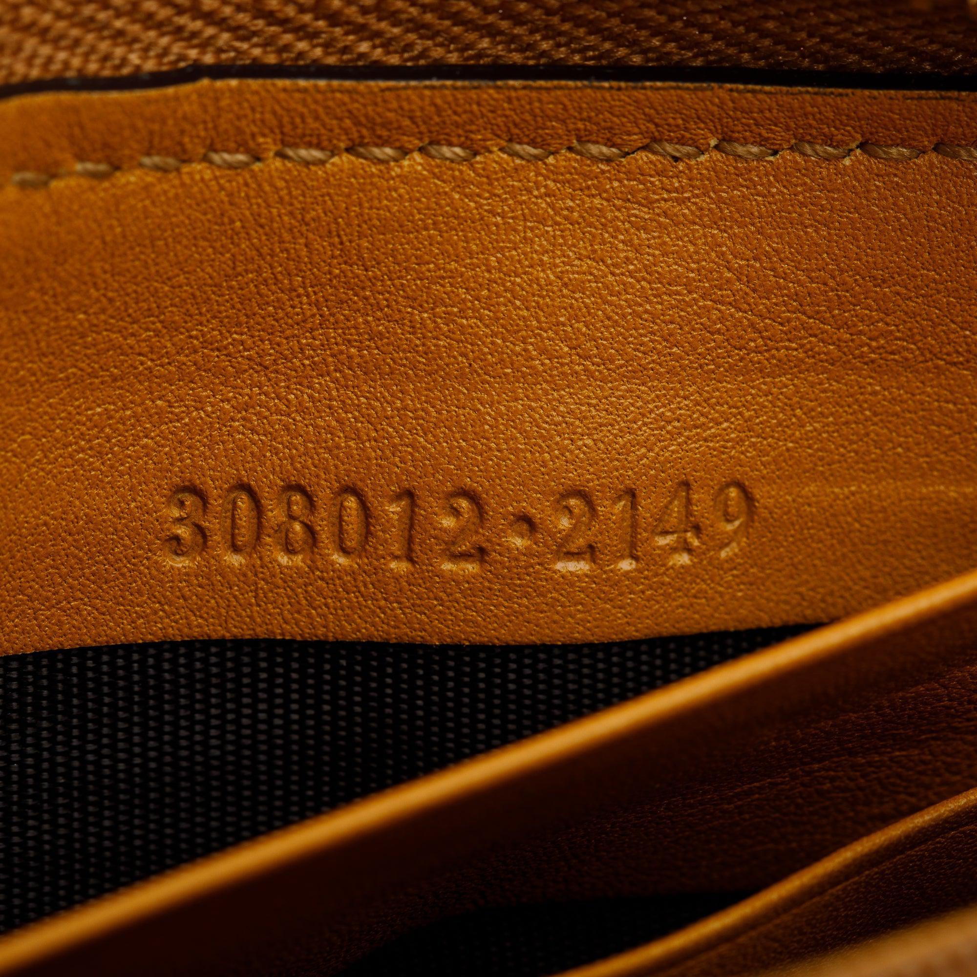 Gucci GG Canvas & Yellow Leather Sukey Zip Around Wallet