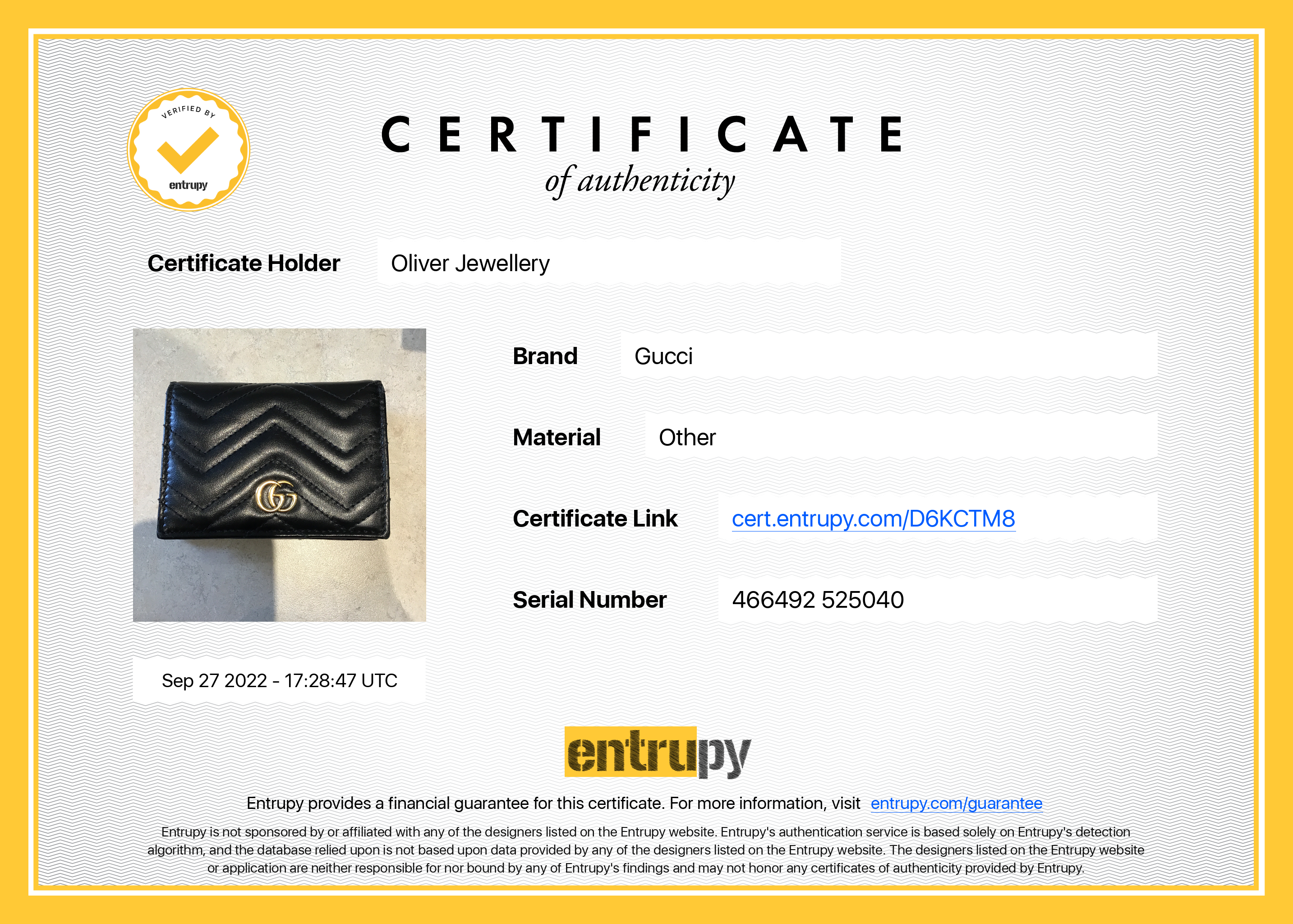 Gucci GG Marmont Card Case Wallet