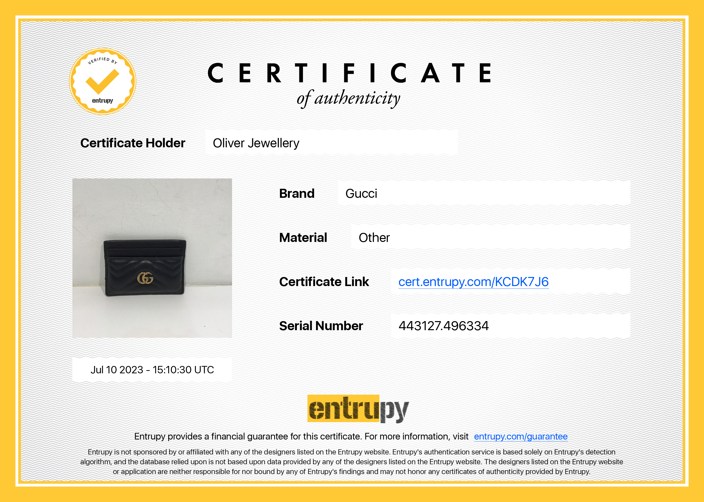 Gucci GG Marmont Card Holder w/ Box