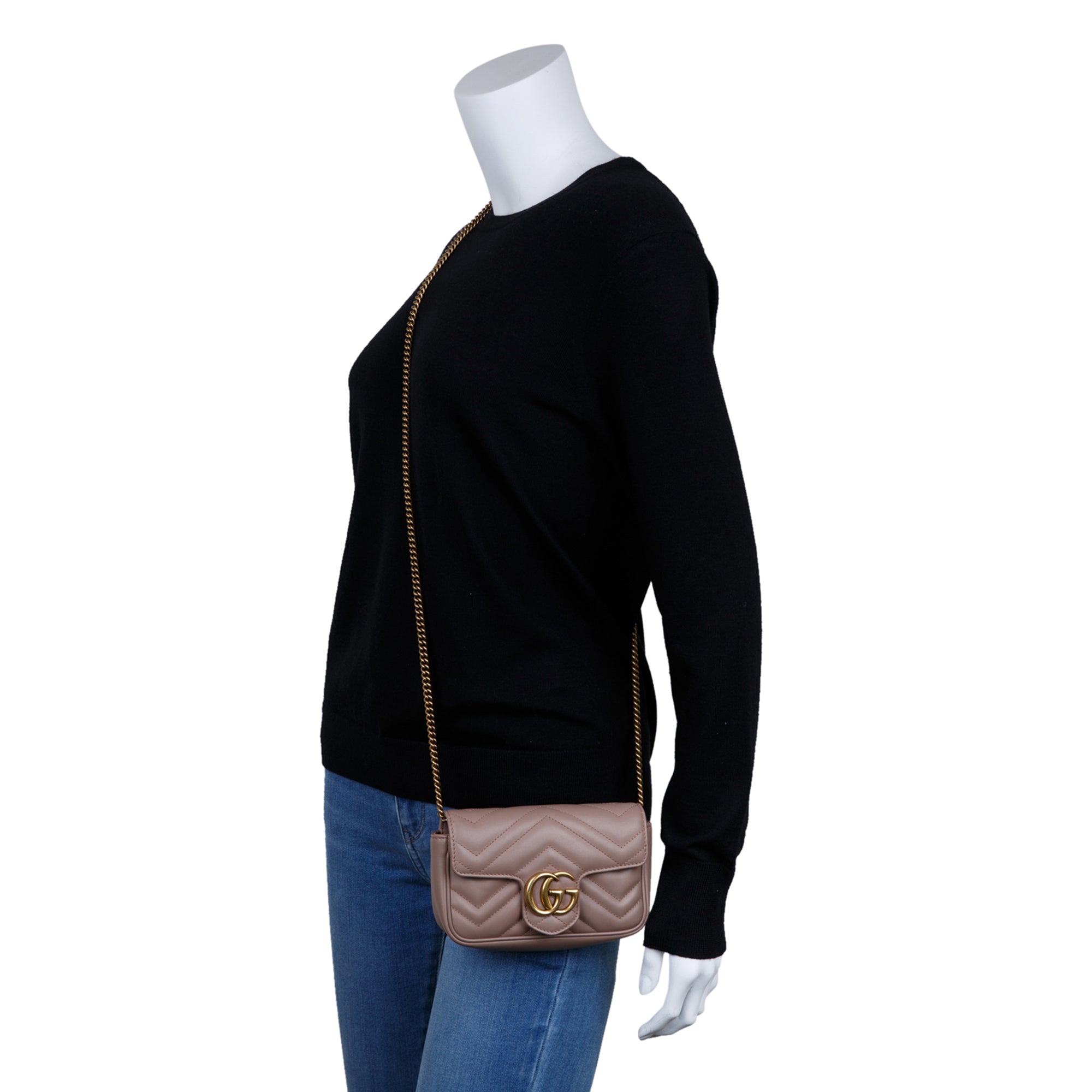 Gucci GG Marmont Matelasse Super Mini Bag w/ Box