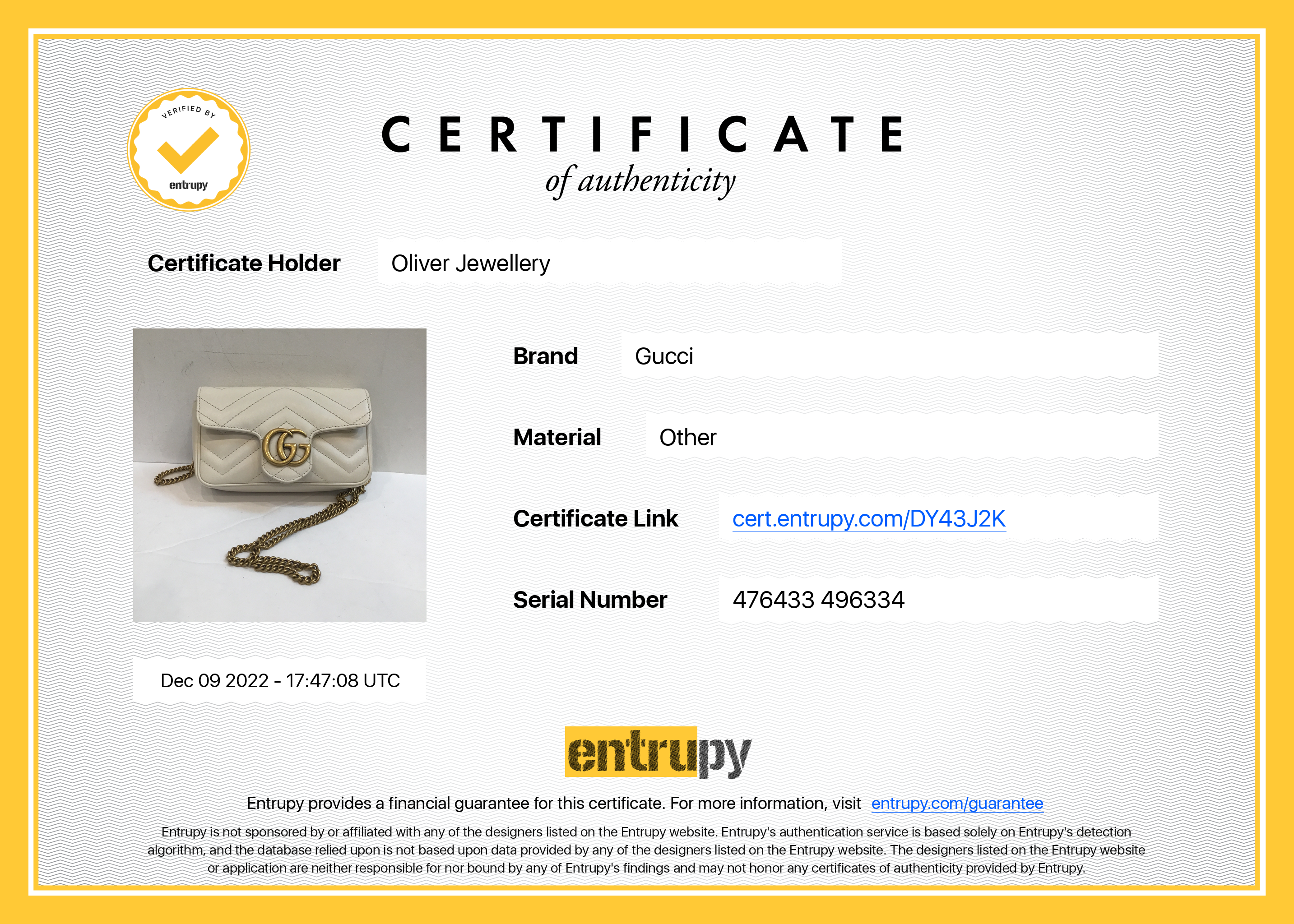 Gucci GG Marmont Matelasse Super Mini Bag w/ Box