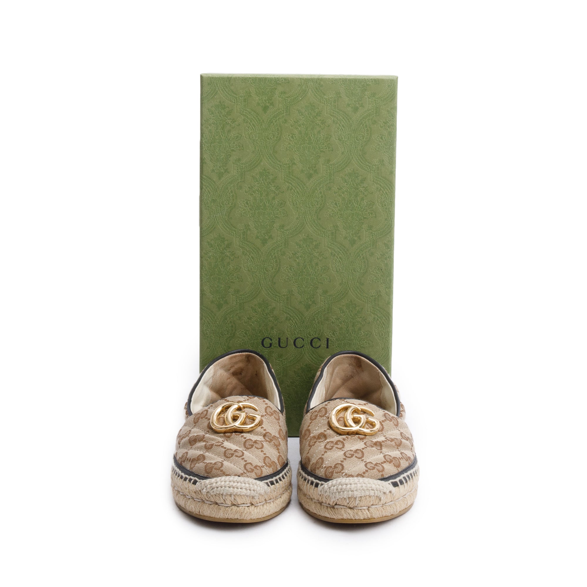 Gucci GG Matelasse Canvas Espadrille, Size 37 w/ Box