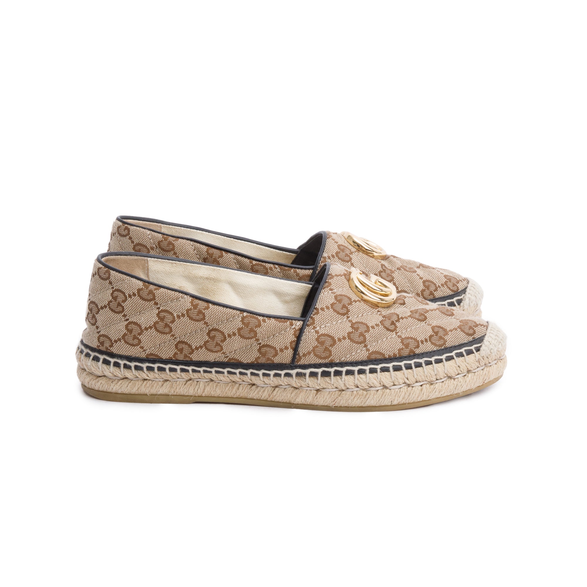 Gucci GG Matelasse Canvas Espadrille, Size 37 w/ Box