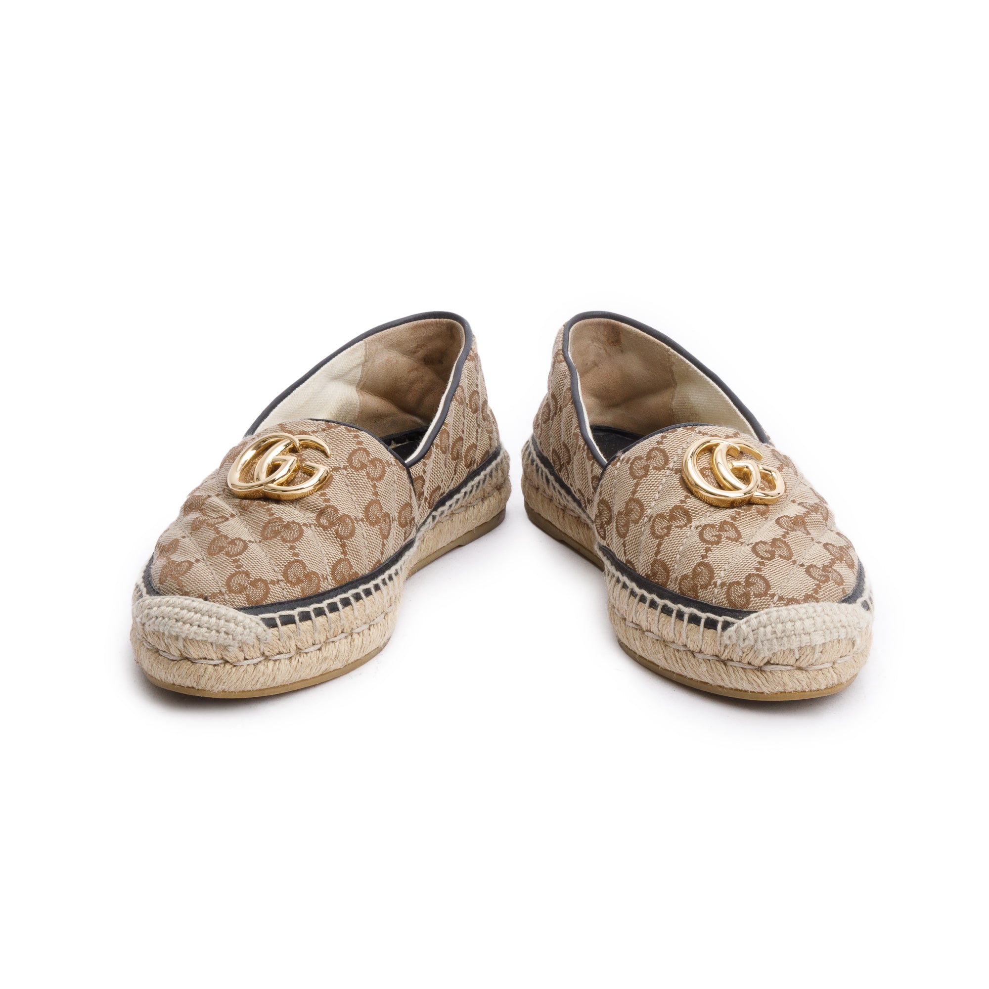 Gucci GG Matelasse Canvas Espadrille, Size 37 w/ Box