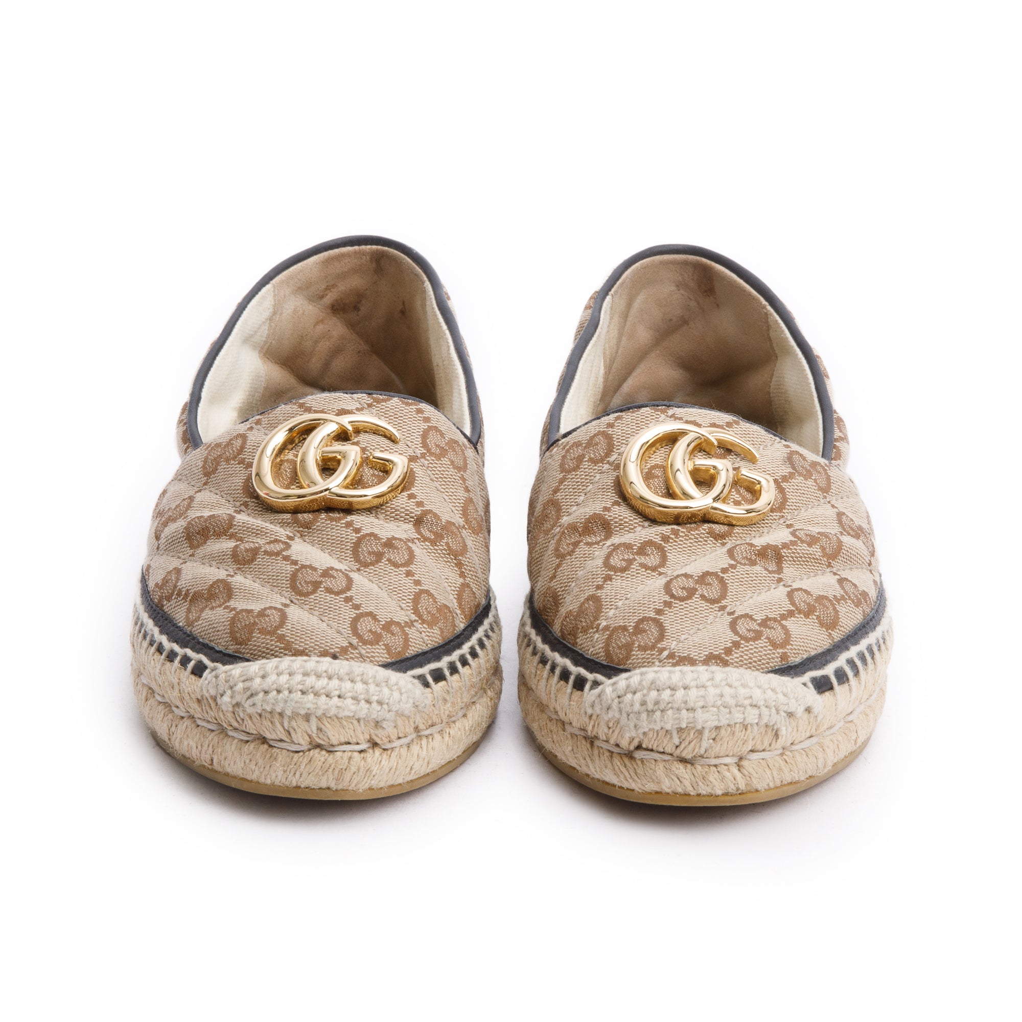 Gucci GG Matelasse Canvas Espadrille, Size 37 w/ Box