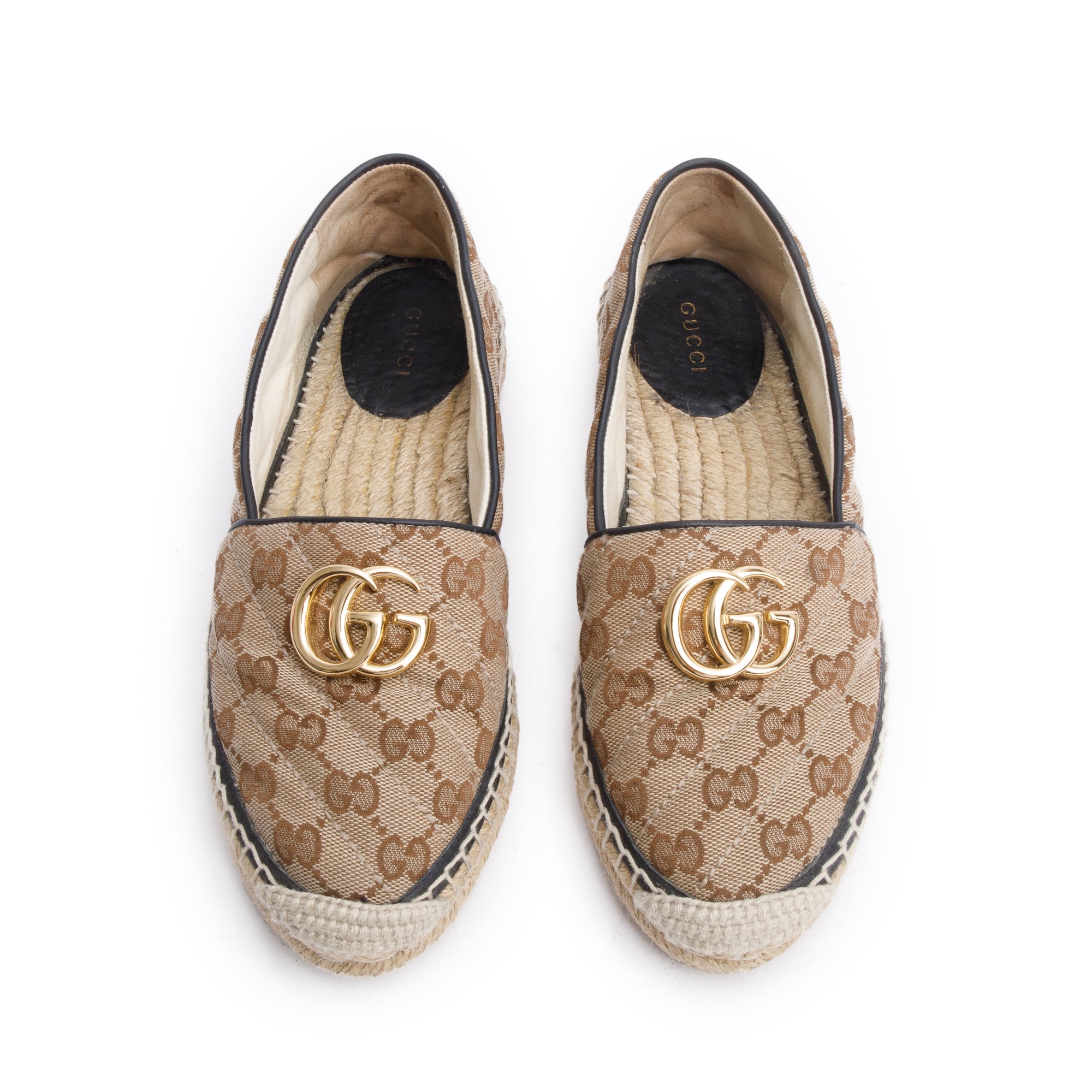 Gucci GG Matelasse Canvas Espadrille, Size 37 w/ Box