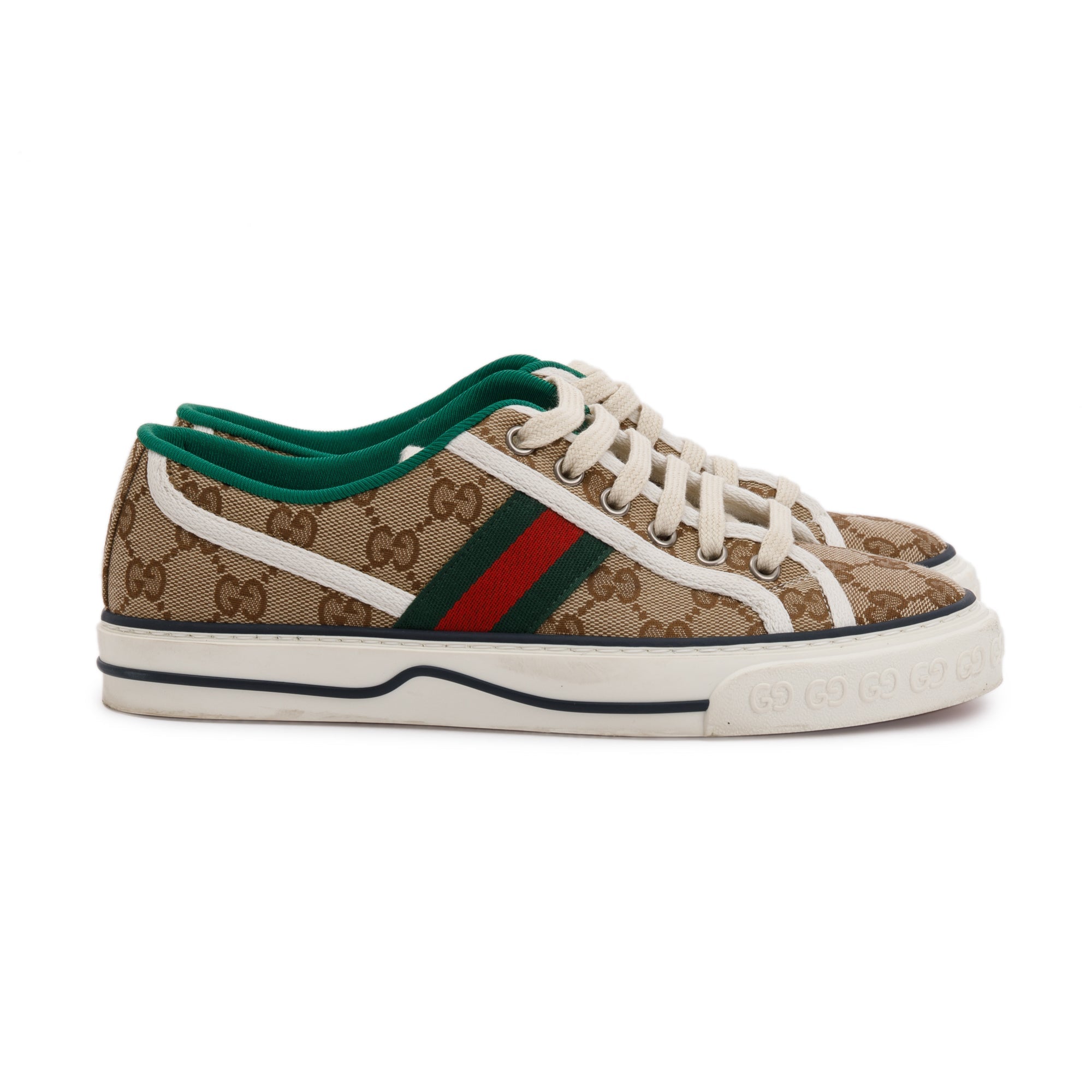 Gucci GG Monogram Web 1977 Tennis Sneakers, Size 37