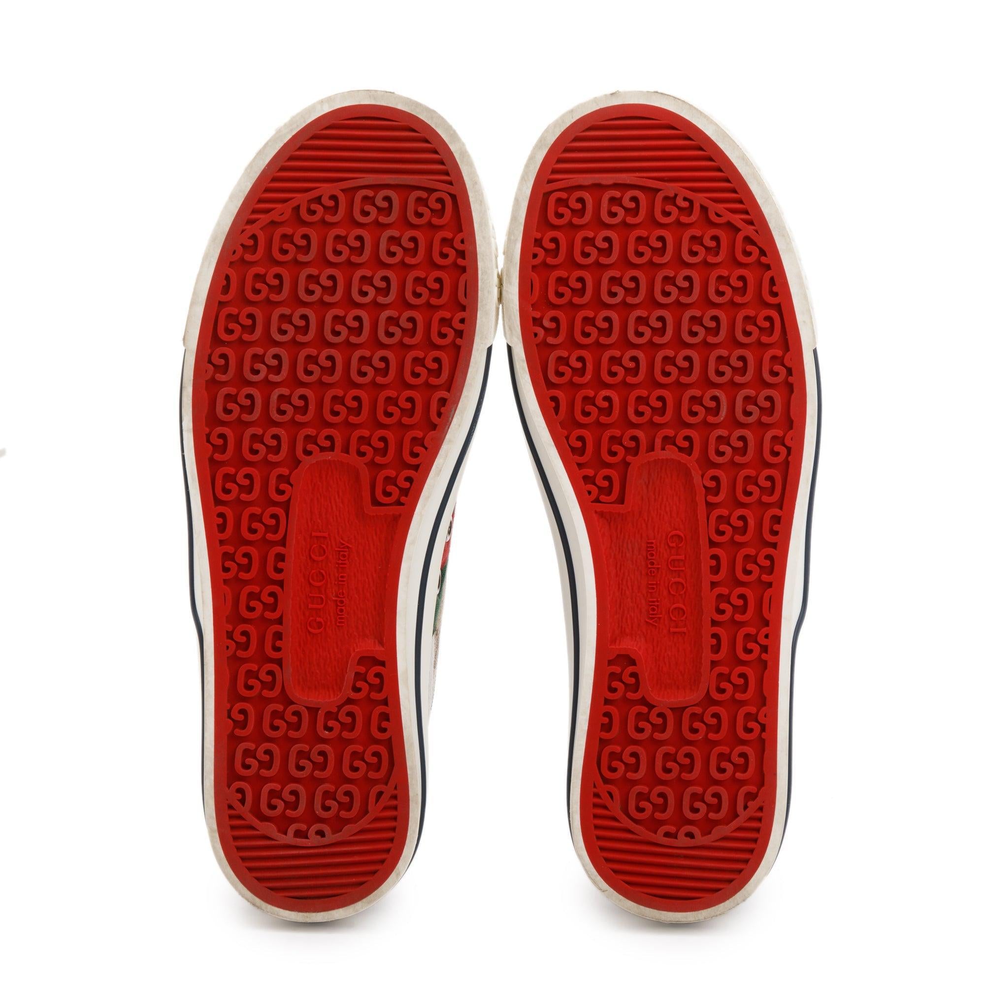 Gucci GG Monogram Web 1977 Tennis Sneakers, Size 37