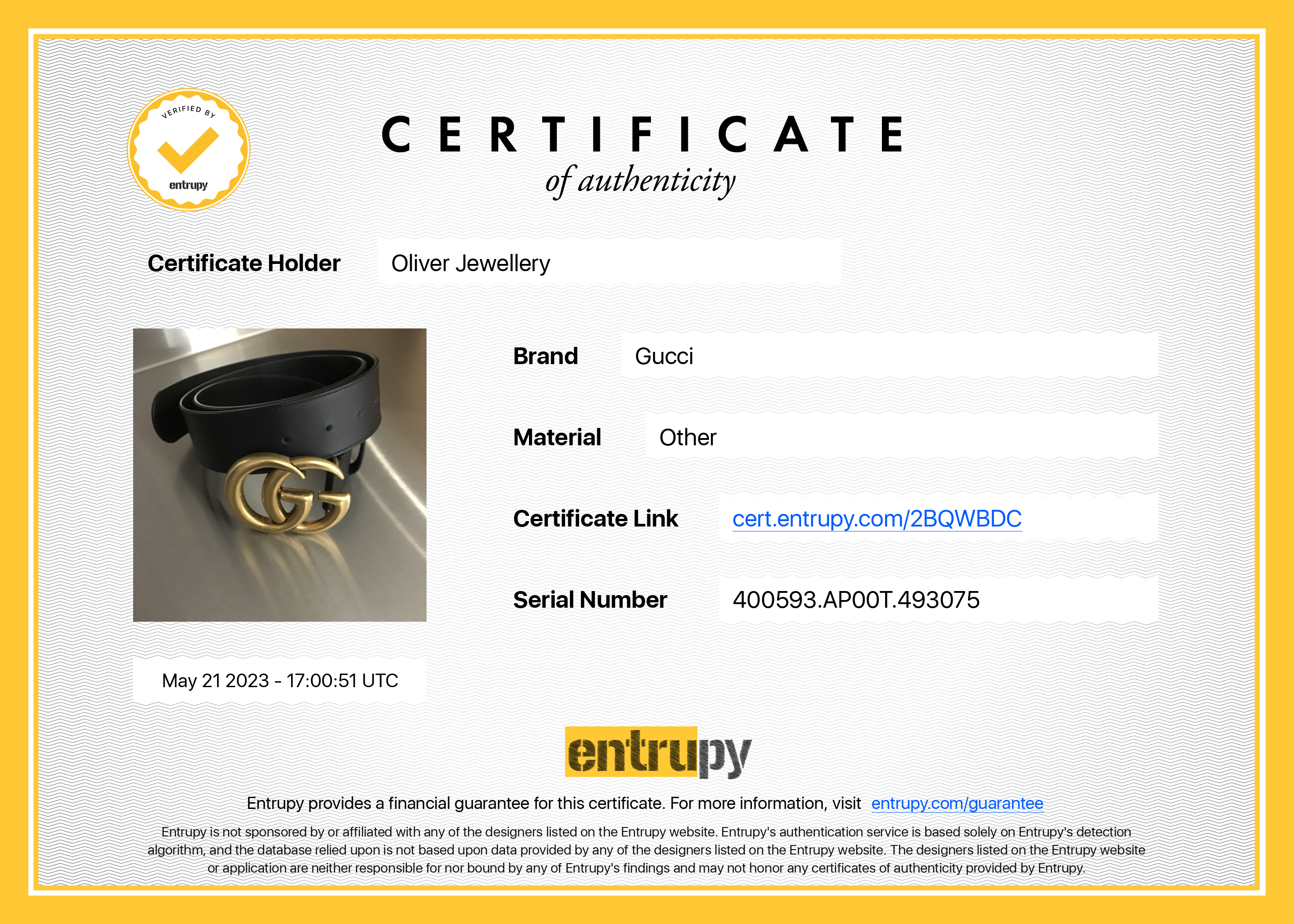 Gucci GG Re-Edition Wide Leather Belt w/ Box