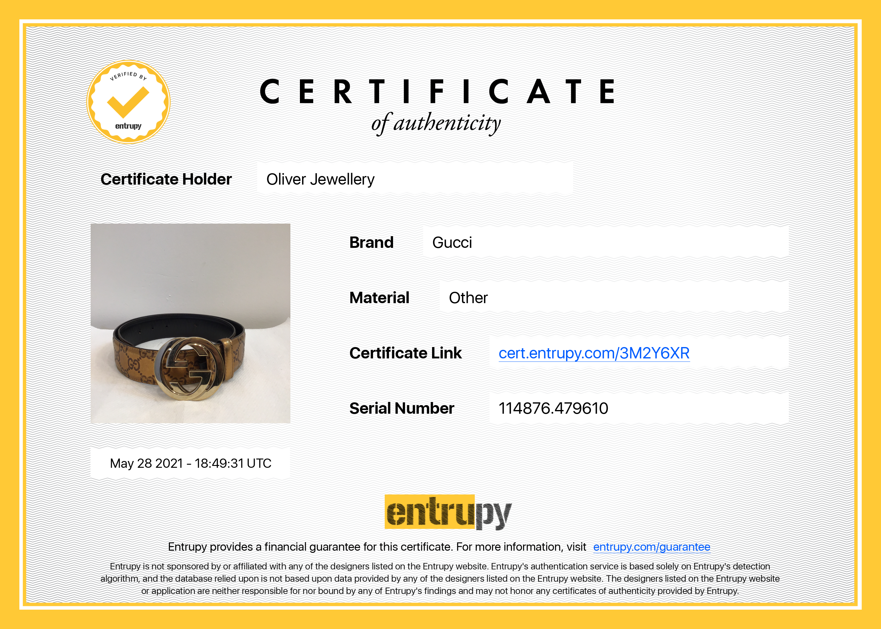 Gucci GG Signature Leather Belt