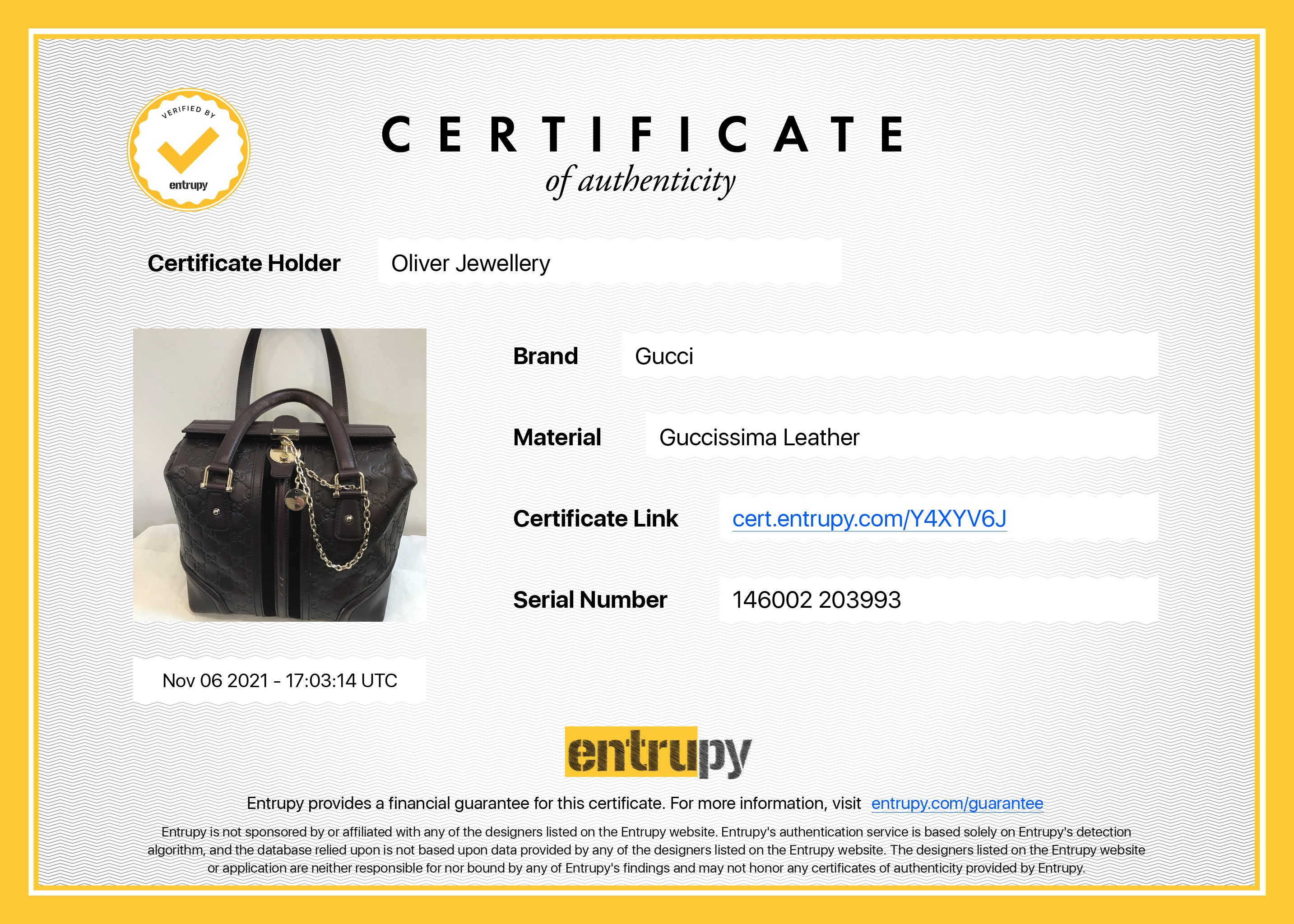 Gucci GG Signature Leather Treasure Boston Bag