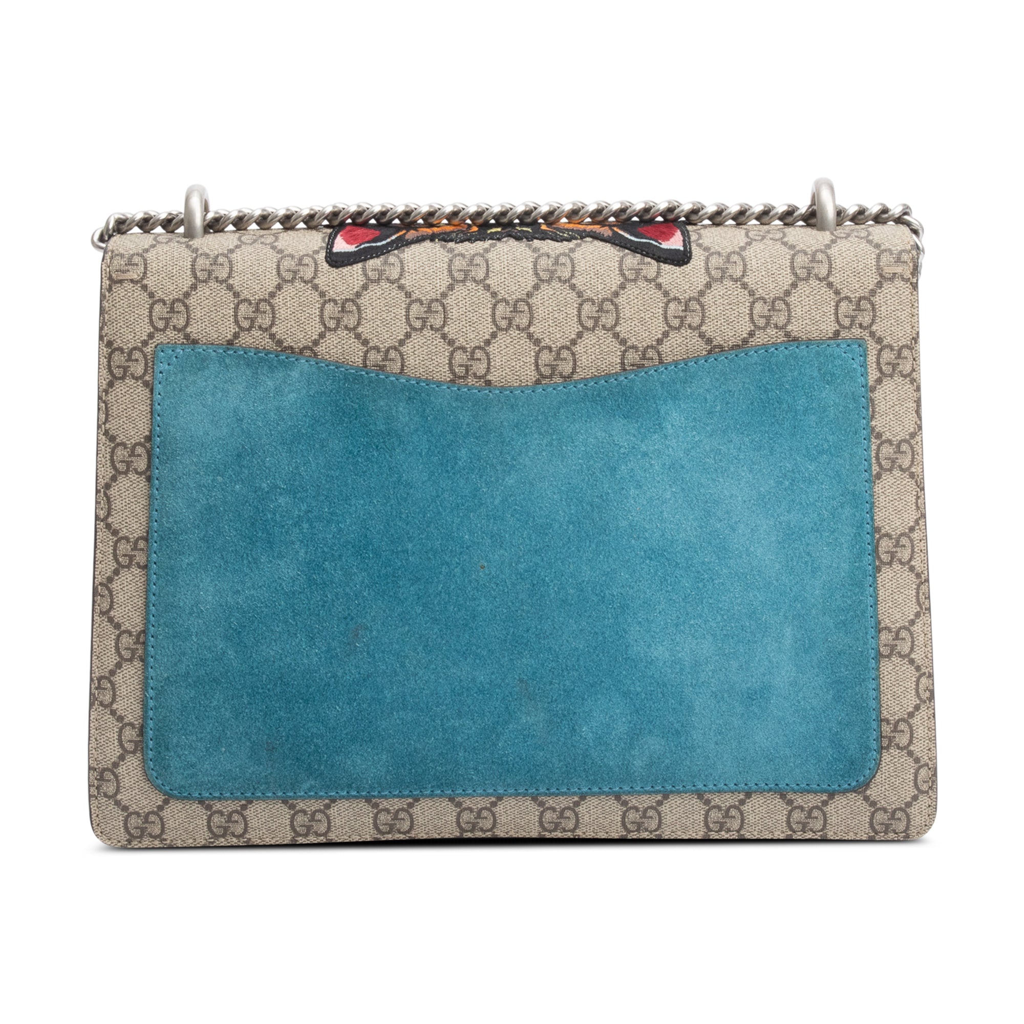 Gucci GG Supreme Angry Cat Embroidered Crystal Embellished Dionysus Medium Shoulder Bag