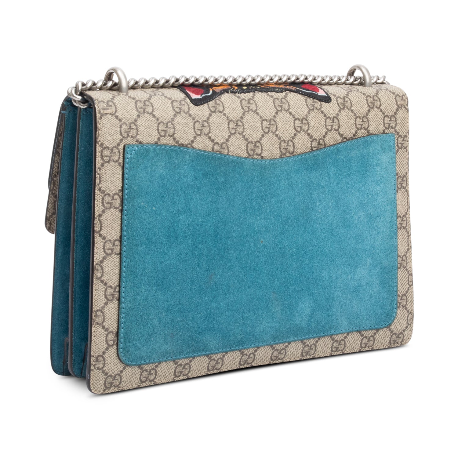 Gucci GG Supreme Angry Cat Embroidered Crystal Embellished Dionysus Medium Shoulder Bag