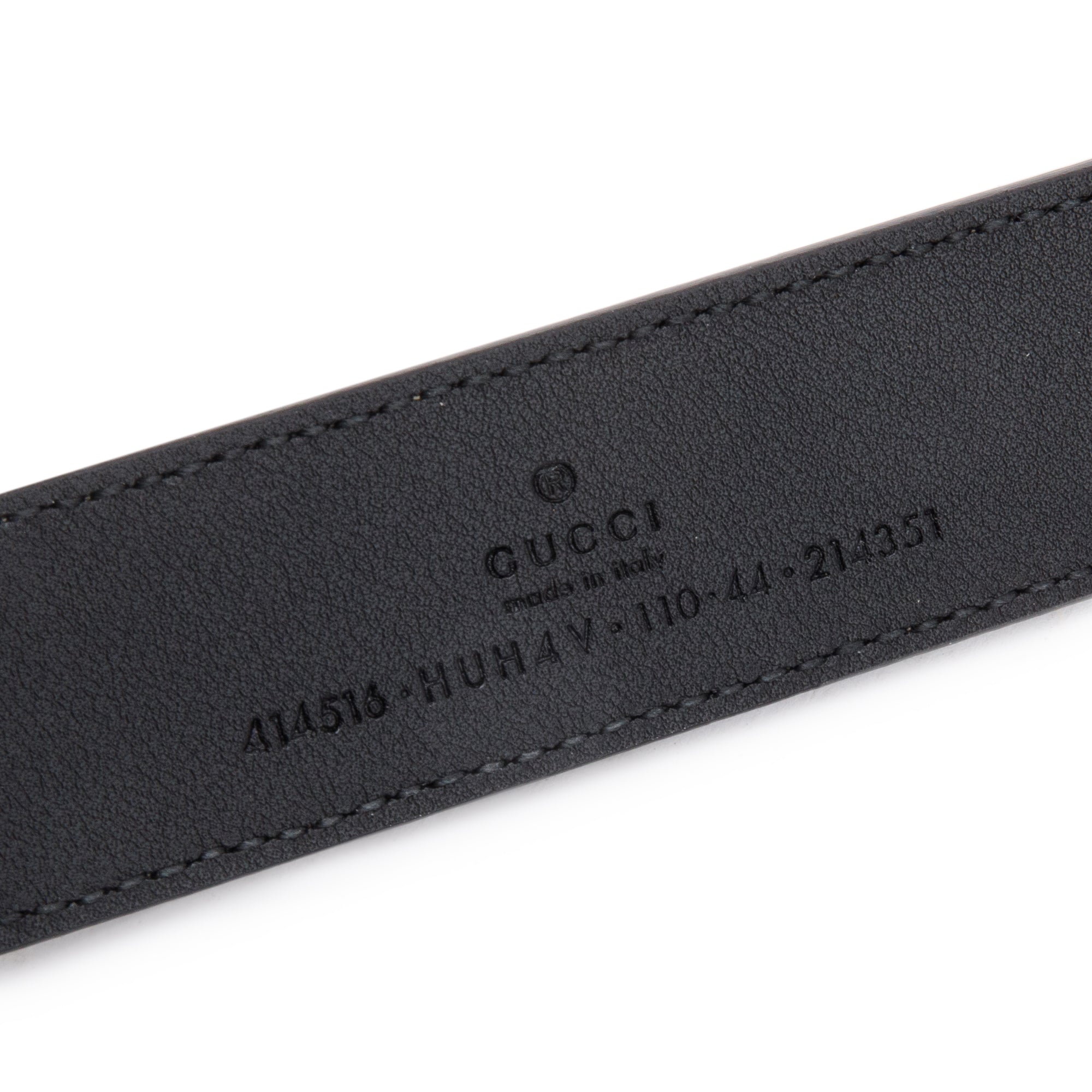 Gucci GG Supreme Belt with Black Ceramic Double G Buckle, 110 44