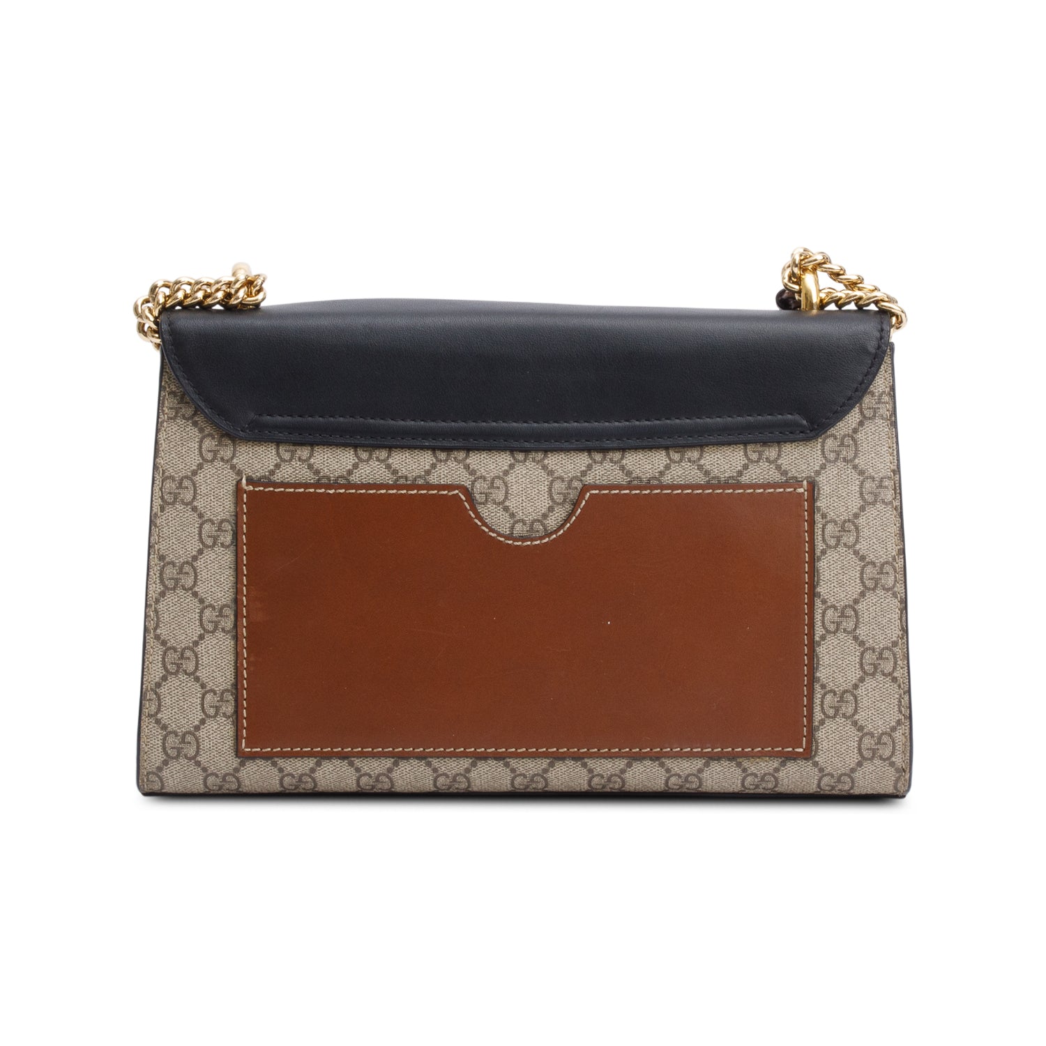 Gucci GG Supreme Black Leather Medium Padlock Bag