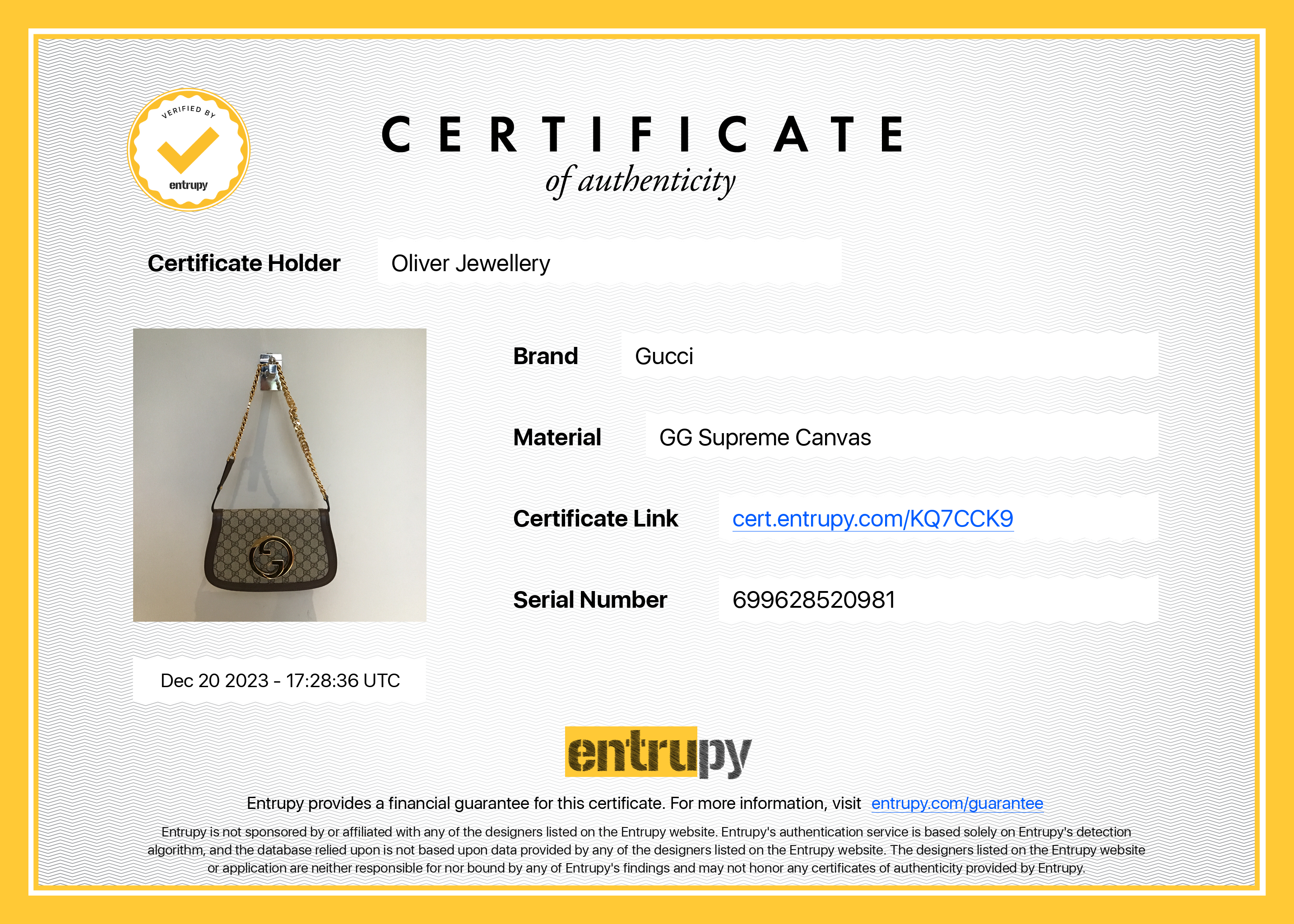 Gucci GG Supreme Blondie Shoulder Bag w/ Strap