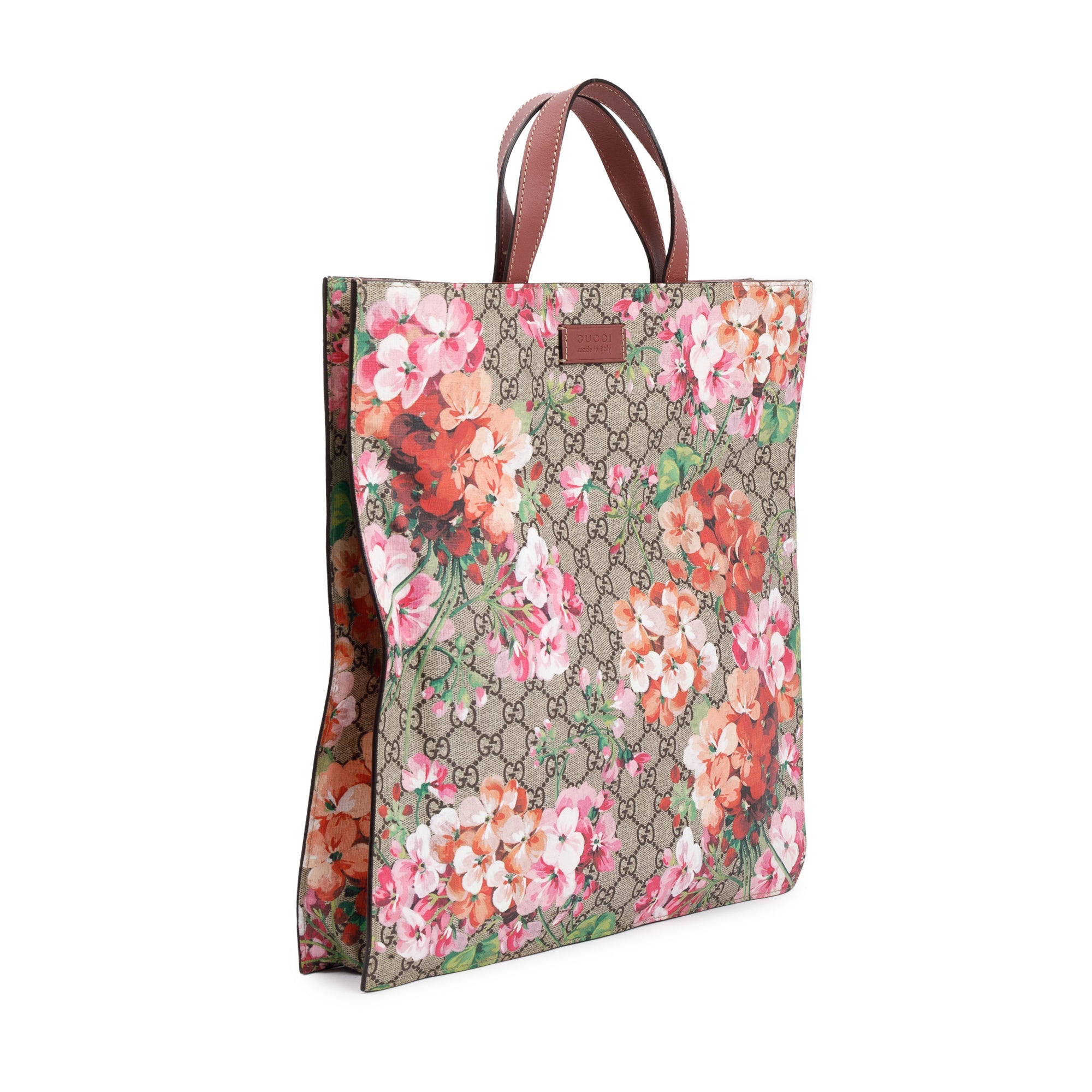 Gucci GG Supreme Blooms Canvas Soft Vertical Tote w/ Strap